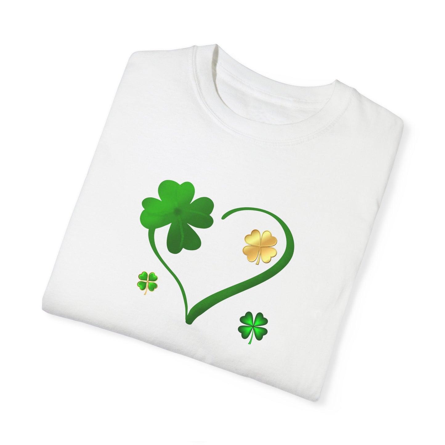 St. Patrick's Day T-Shirt Unisex Comfort Colors Relaxed Fit Garment-Dyed Tee 4 Leaf Clover Shirt Irish Themed Gift