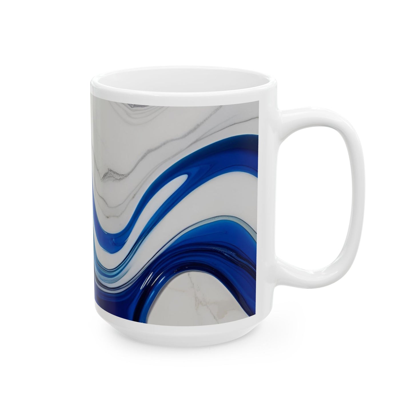 Ceramic Coffee Mug Modern Wave Design Mug Tea Cup Oceanic Swirl Design Salt Life Surfer Beachy Theme Ceramic Mug