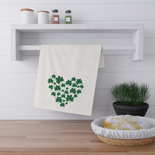Clover Kitchen Tea Towel Pastel Dish Towel Durable Hand Towel Gift for Her Whimsical Home Decor Decorative Kitchen Cotton Twill