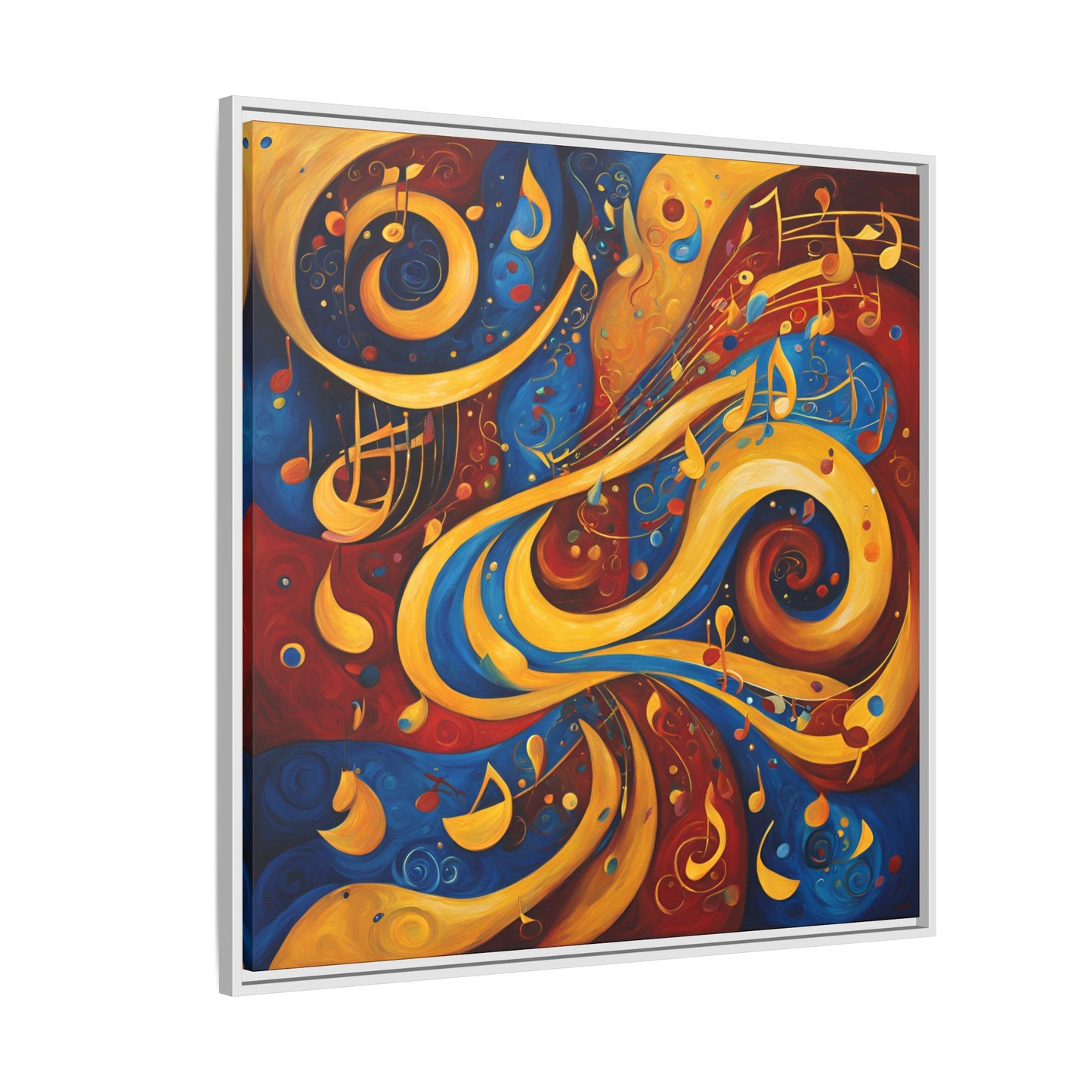 Modern Music-Themed Print Abstract Design Unique Framed Canvas Print Treble Clef Note Wall Art Music Lover Gift Decor 3 frame colors