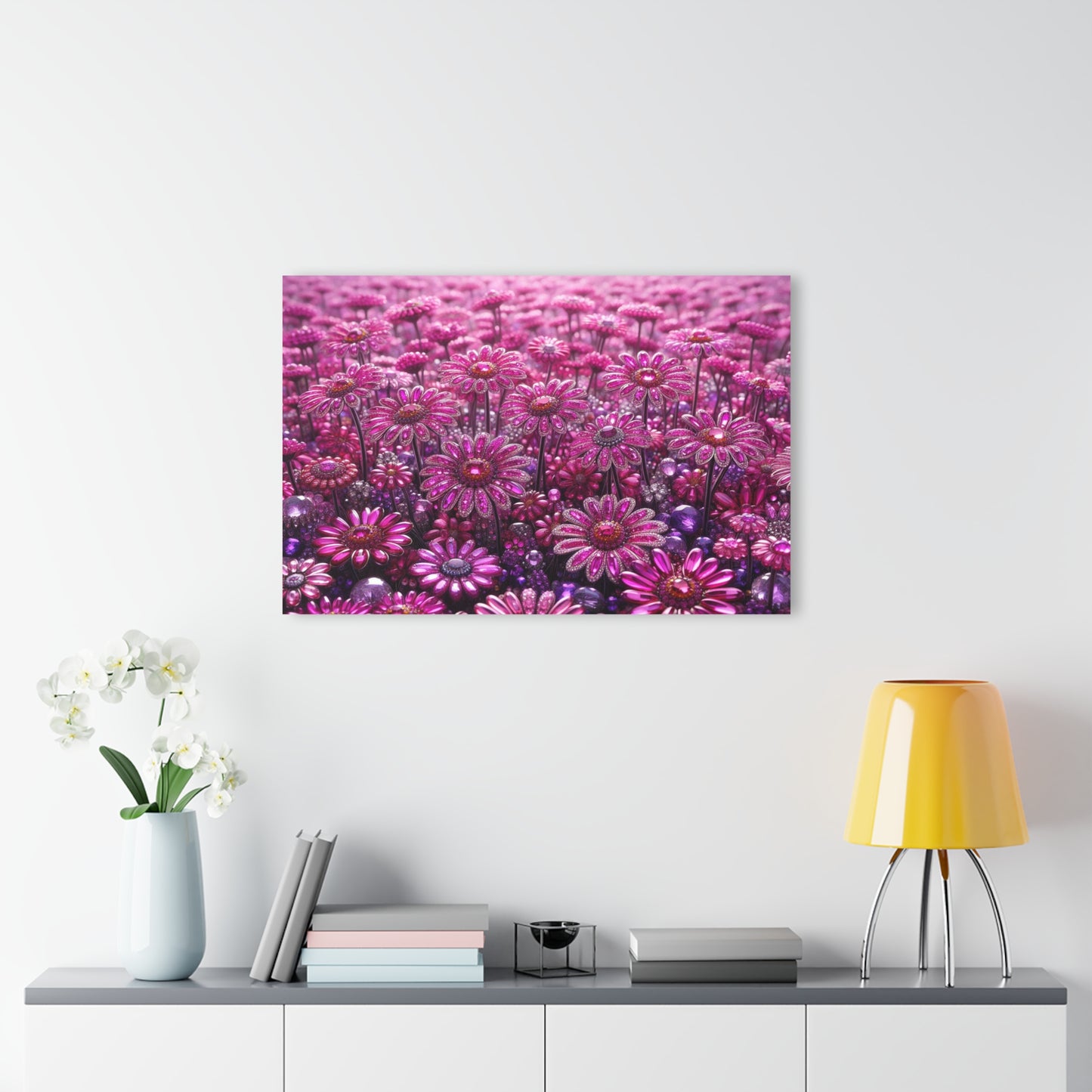 Floral Design Acrylic Gemstone Daisy Print with French Cleat Nature Lover Wall Art Flower Lover Gift Flower Artwork Modern Garden Decor