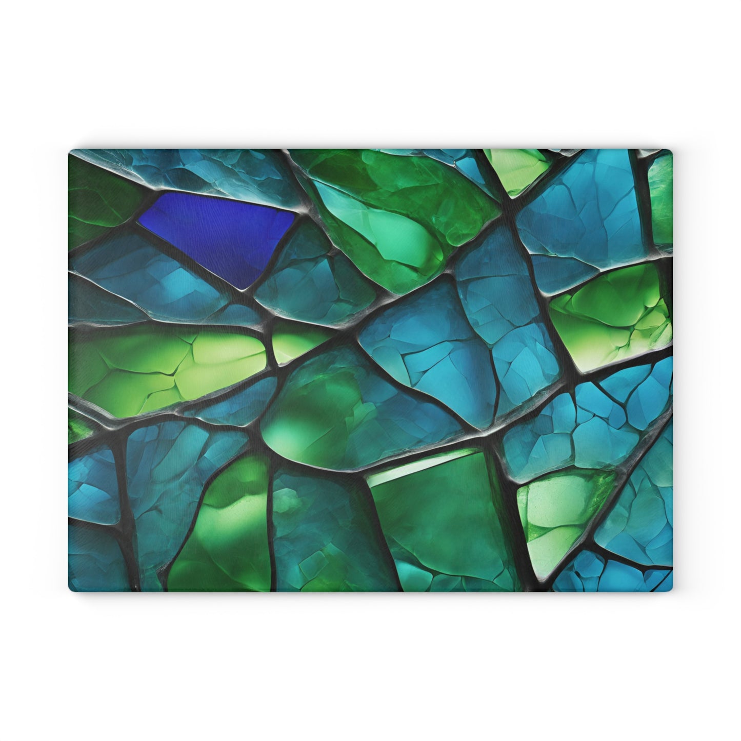 Kitchen Decor Glass Cutting Board Serving Tray with Crackle Design Cutting Board Gift for Home Cook Fun Glass Charcuterie Board