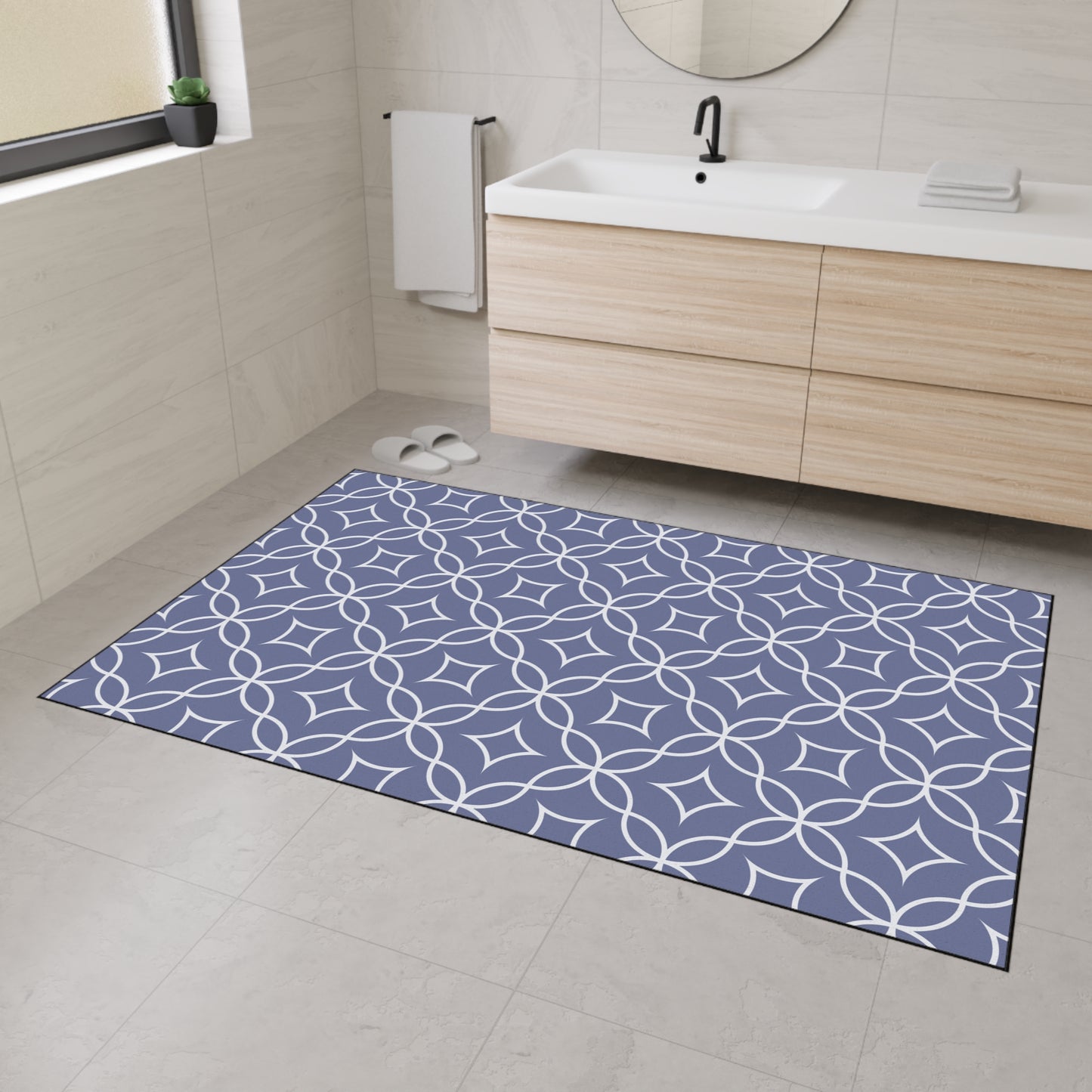 Decorative Heavy Duty Non-Slip Floor Mat Stylish Design Perfect for Entryway Kitchen Décor Grey Floral Geometric Design Rug Bathroom Mat