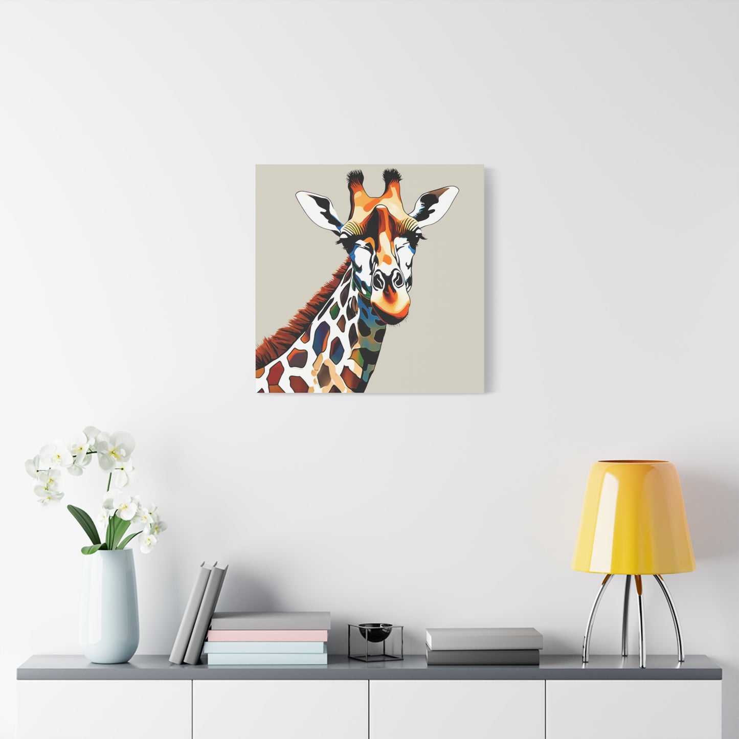 Giraffe Print Wall Art | Matte Canvas, Stretched, 1.25" | Modern Art | Animal Lover |