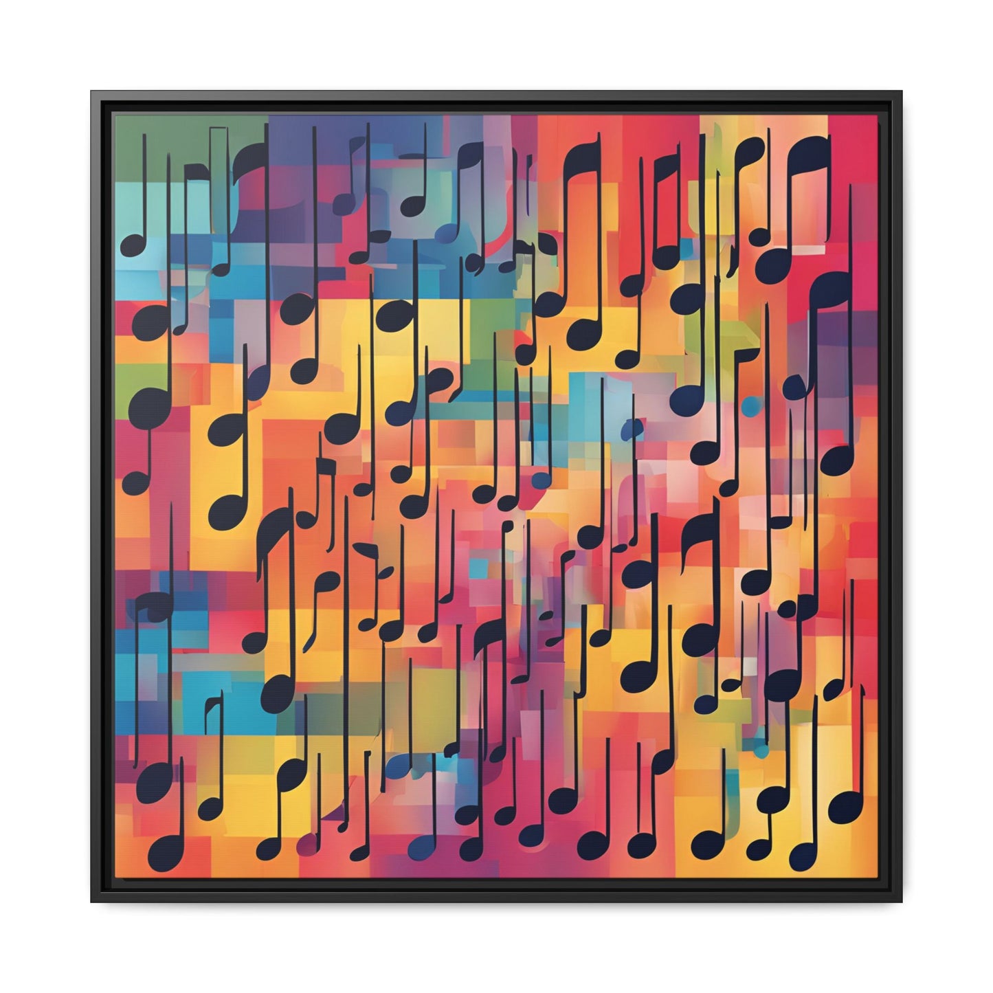 Modern Music-Themed Print Abstract Design Unique Framed Canvas Print Treble Clef Note Wall Art Music Lover Gift Decor 3 frame colors