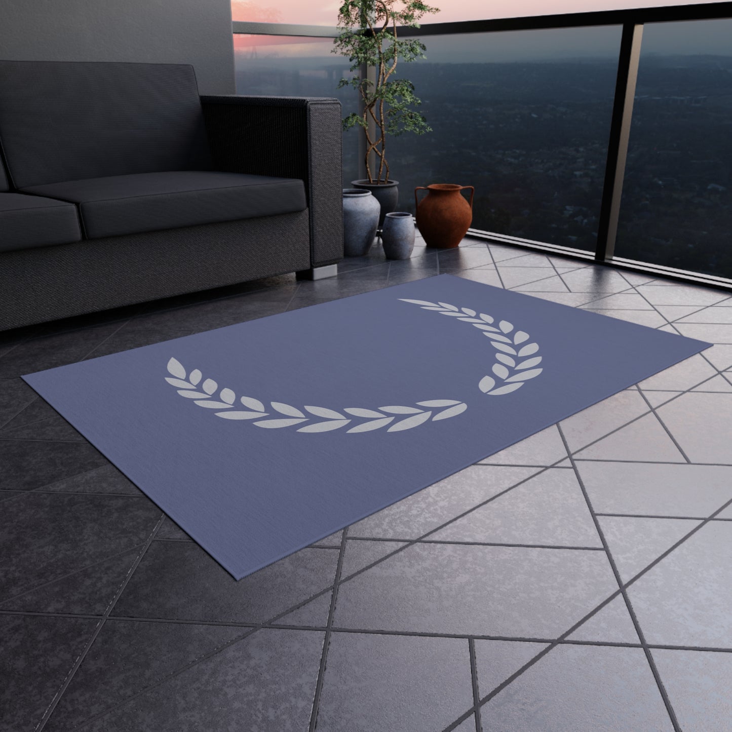 Chenille Outdoor Rug with No-Skid Backing Cozy Outdoor Carpet Grey Patio Decor Gazebo Rug Pool Area Decor Outdoor Kitchen Carpet
