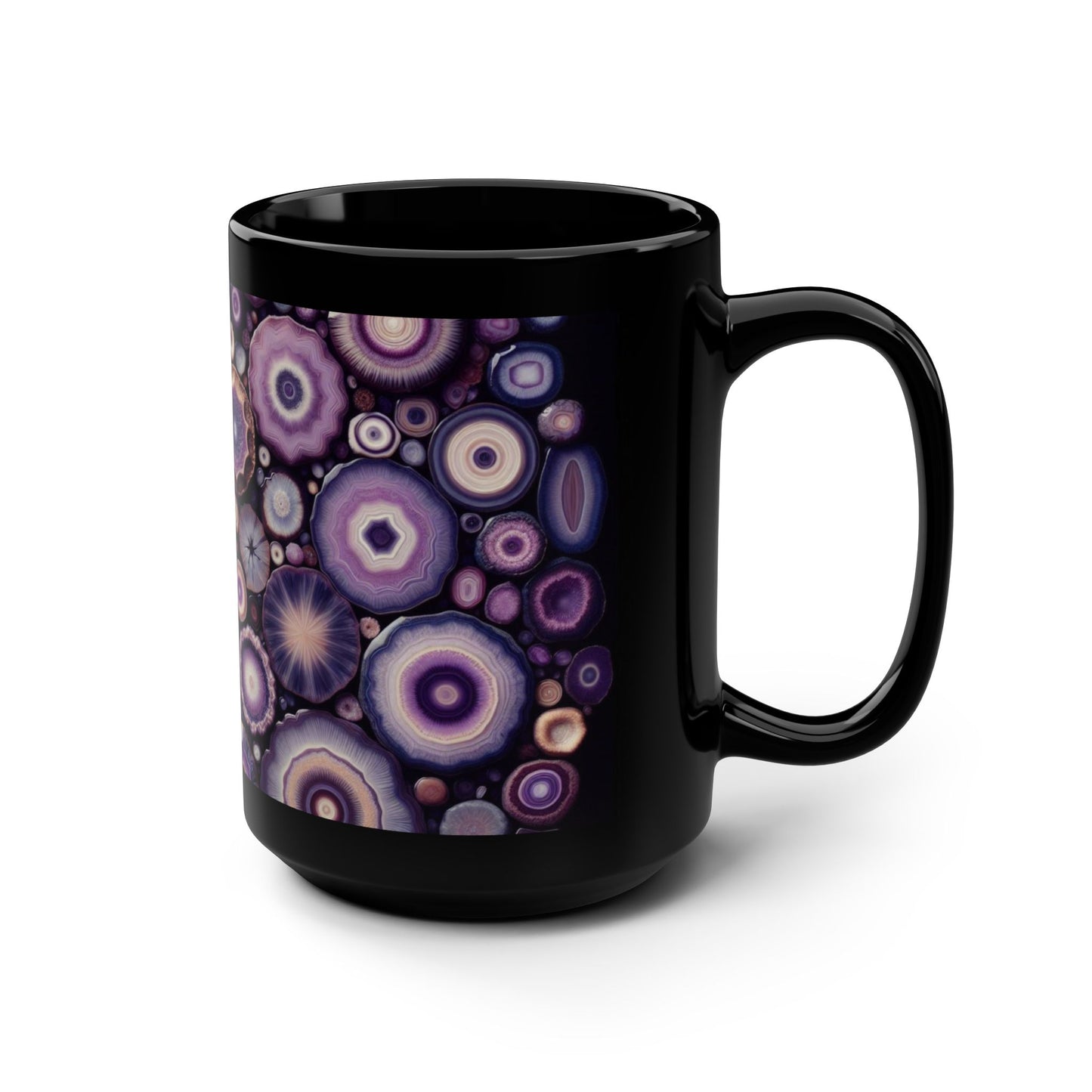 Ceramic Coffee Mug Purple Amethyst Quartz-Inspired Image Nature Rock Lover Ceramic Tea Cup Geode Inspired Agate Look Ceramic Mug
