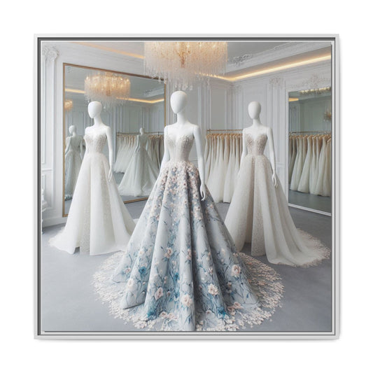 Fashion Formal Wedding Dress Framed Canvas Print Wall Art Unique Fashion Designer Style Haute Couture Fashionista Gift Decor 3 Frame Colors