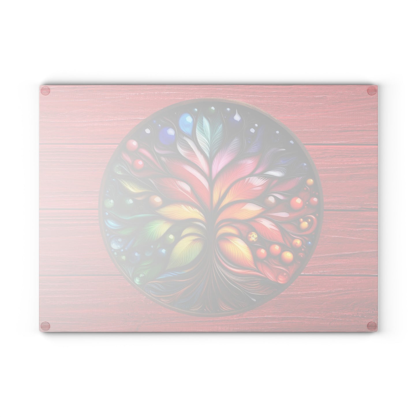 Glass Kitchen Decor Glass Cutting Board Serving Tray with Tree of Life Design Cutting Board Gift for Home Cook Glass Charcuterie Board