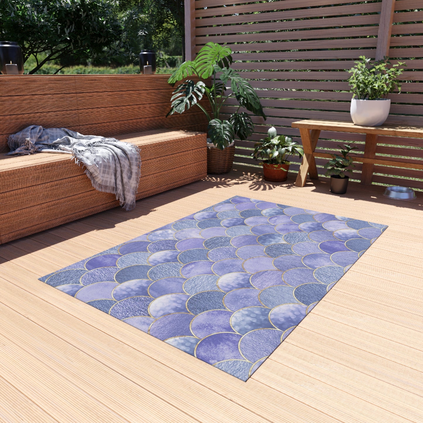 Chenille Outdoor Rug with No-Skid Backing Cozy Outdoor Carpet Patio Decor Gazebo Beachy Rug Pool Area Decor Outdoor Kitchen Carpet