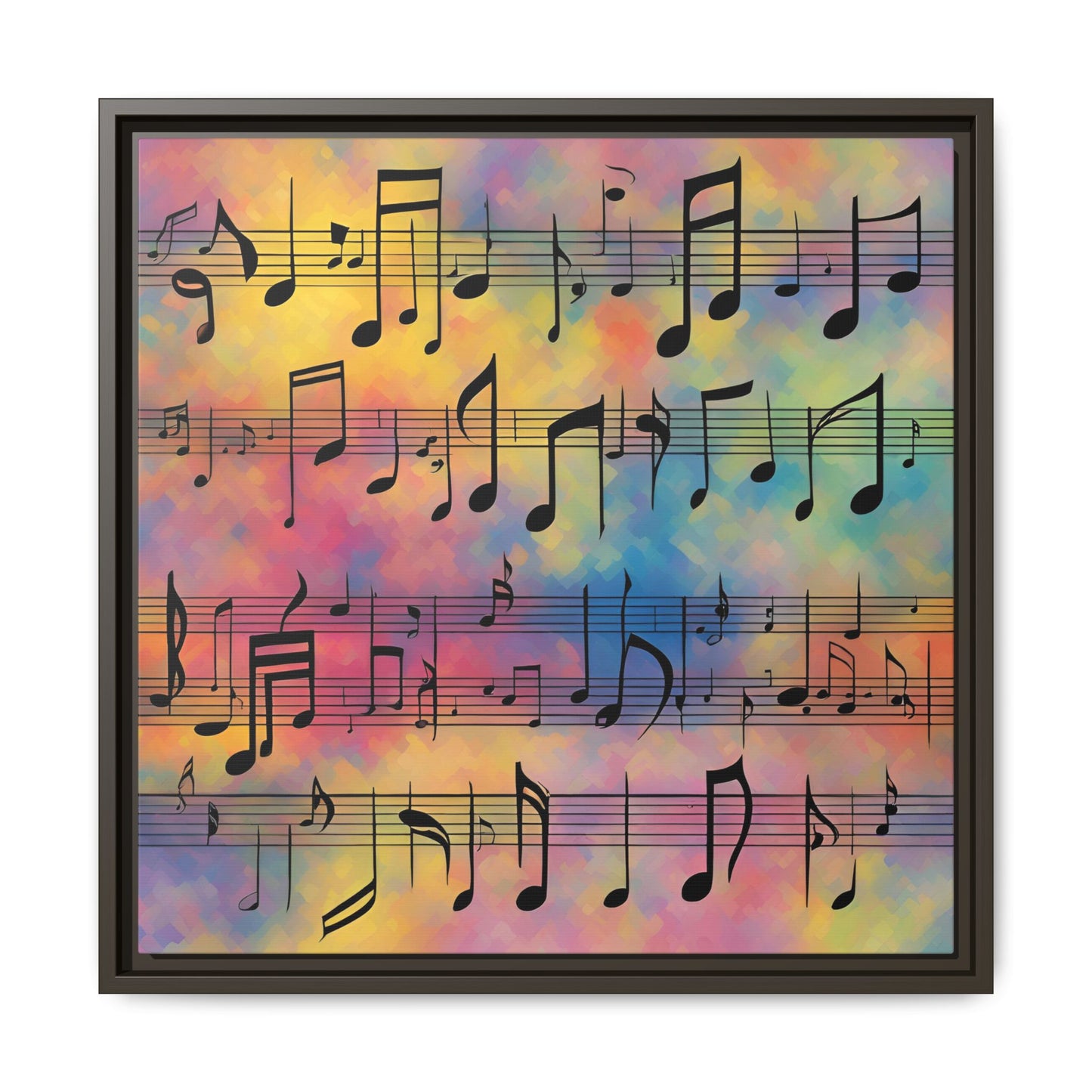 Modern Music-Themed Print Abstract Design Unique Framed Canvas Print Sheet Music Wall Art Music Lover Gift Decor 3 frame colors