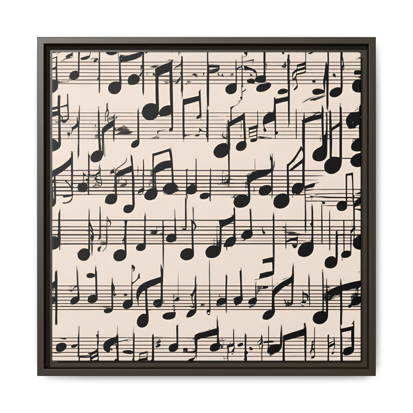 Music-Themed Print Abstract Sheet Music Design Unique Framed Canvas Print Treble Clef Note Wall Art Music Lover Gift Decor 3 frame colors