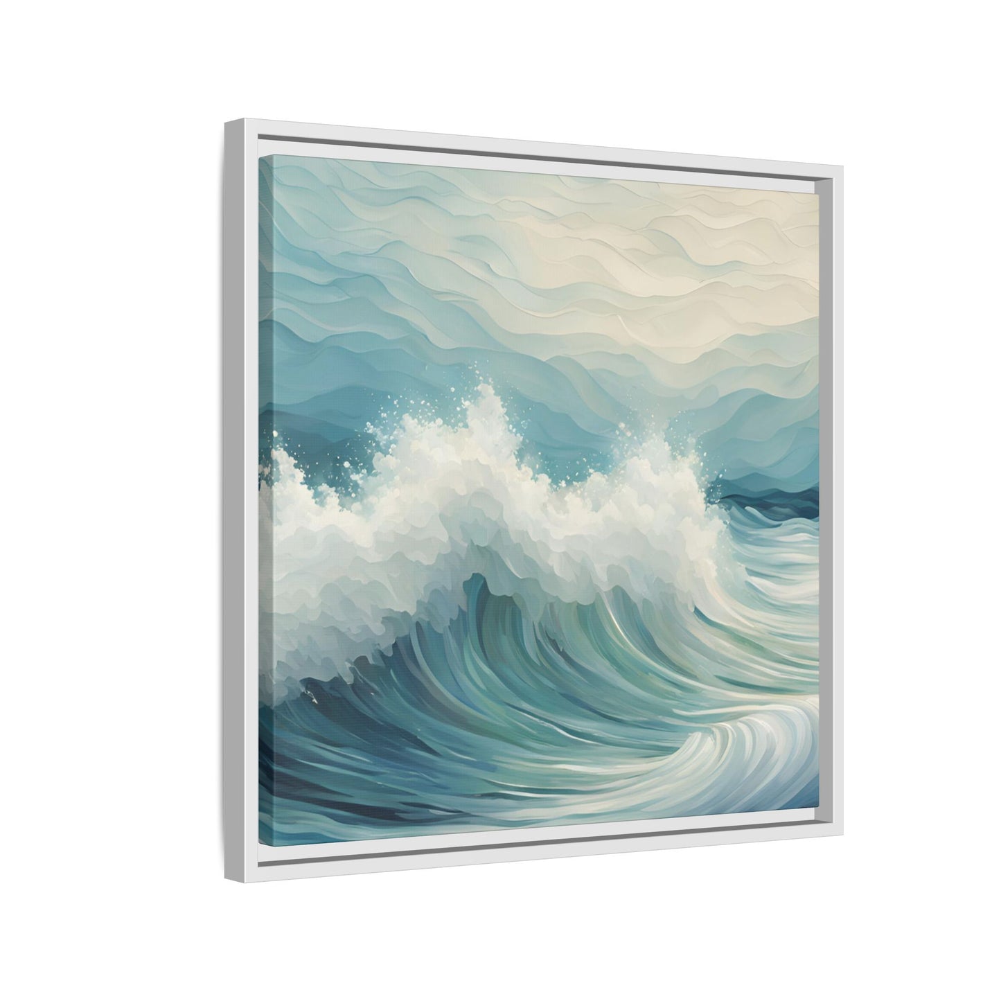 Modern Abstract Wave Design Unique Framed Canvas Wall Art Ocean Beach Gift Nature Lover Gift Underwater Sea Lover Gift 3 frame colors