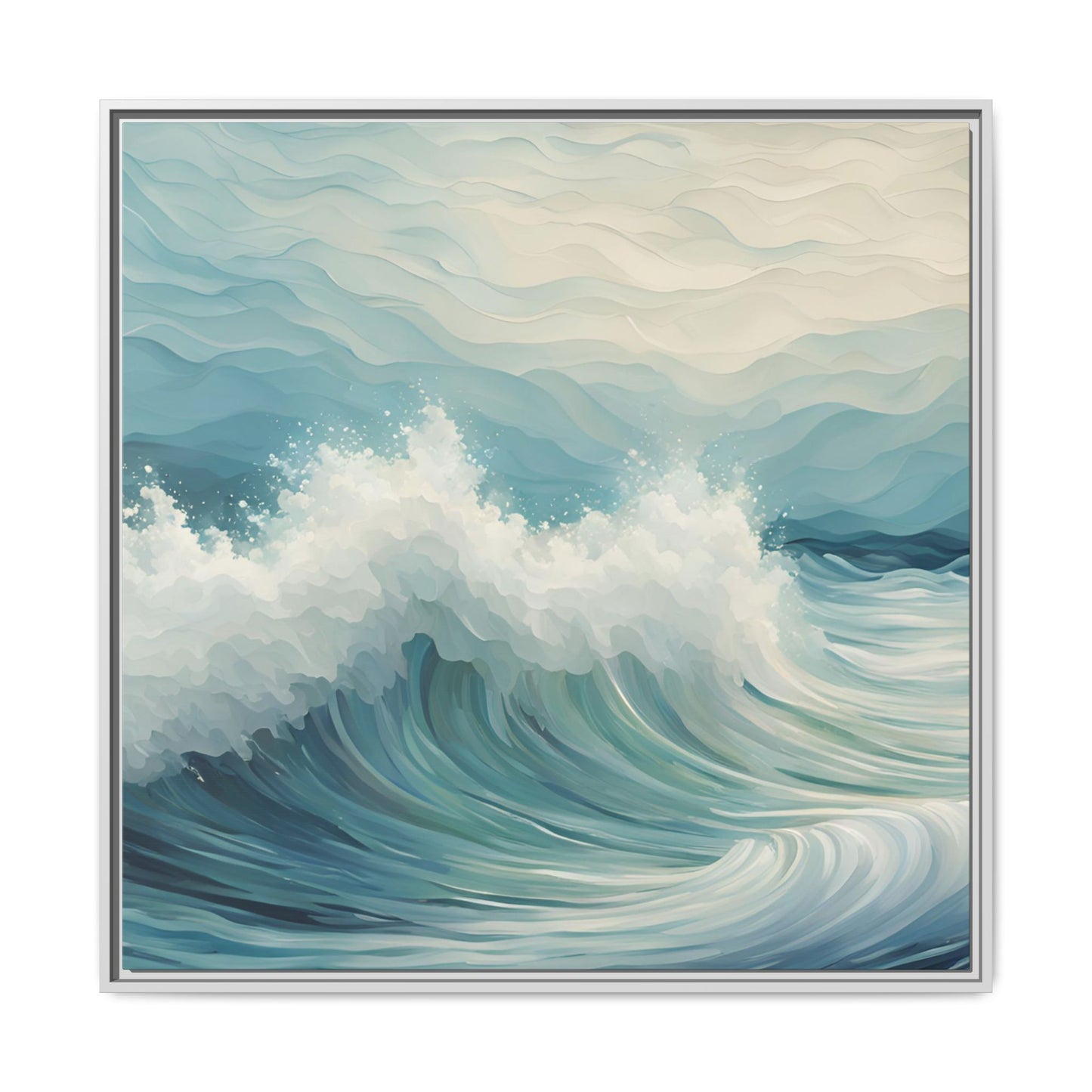 Modern Abstract Wave Design Unique Framed Canvas Wall Art Ocean Beach Gift Nature Lover Gift Underwater Sea Lover Gift 3 frame colors