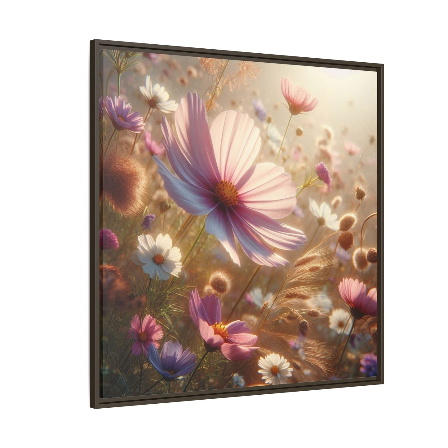 Floral Design Unique Framed Canvas Wall Art Flower Lover Gift Wildflower Artwork Nature Lover Lanscape Gift 3 frame colors