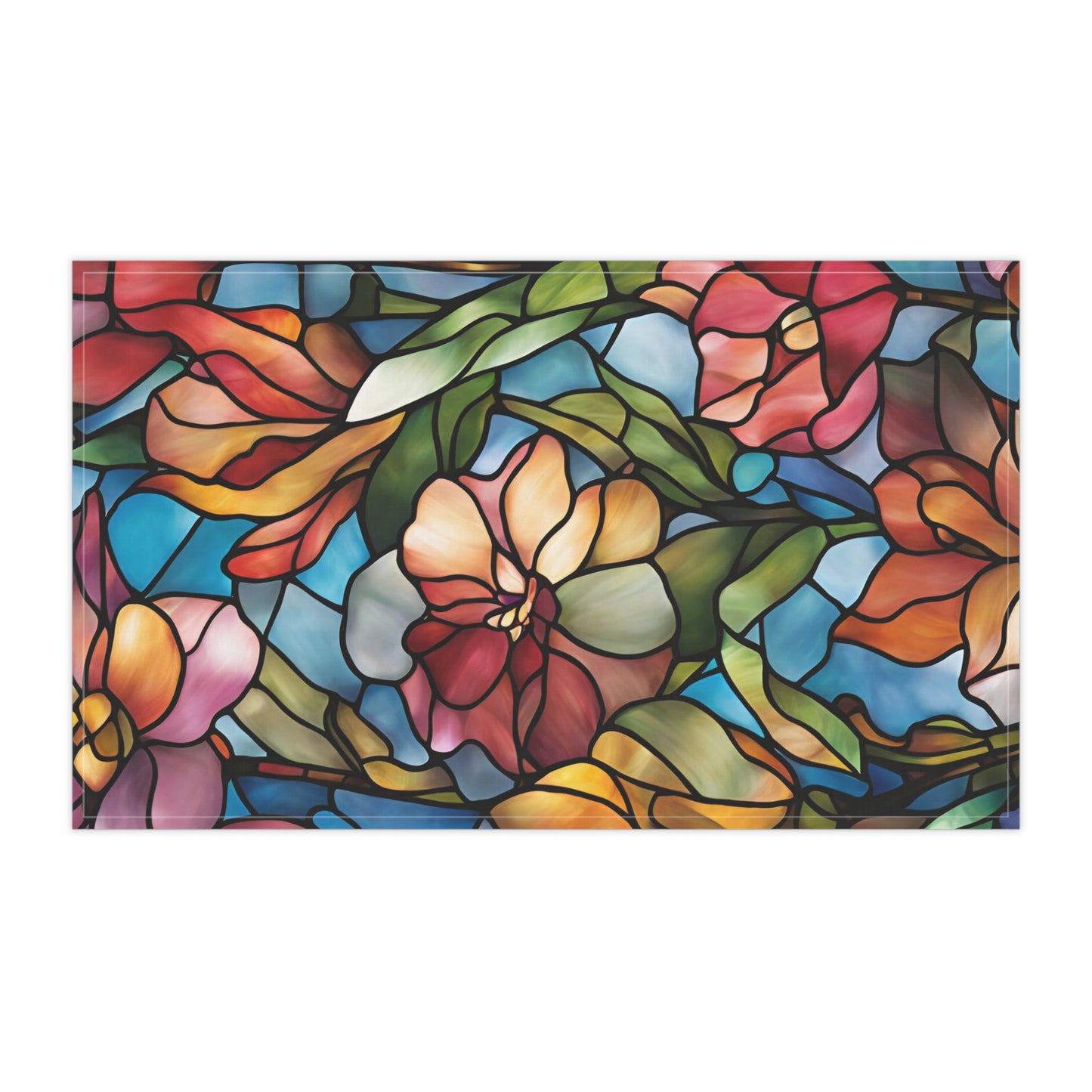 Floral Kitchen Tea Towel Pastel Dish Towel Durable Hand Towel Gift for Flower Lover Whimsical Home Decor Decorative Kitchen Cotton Twill