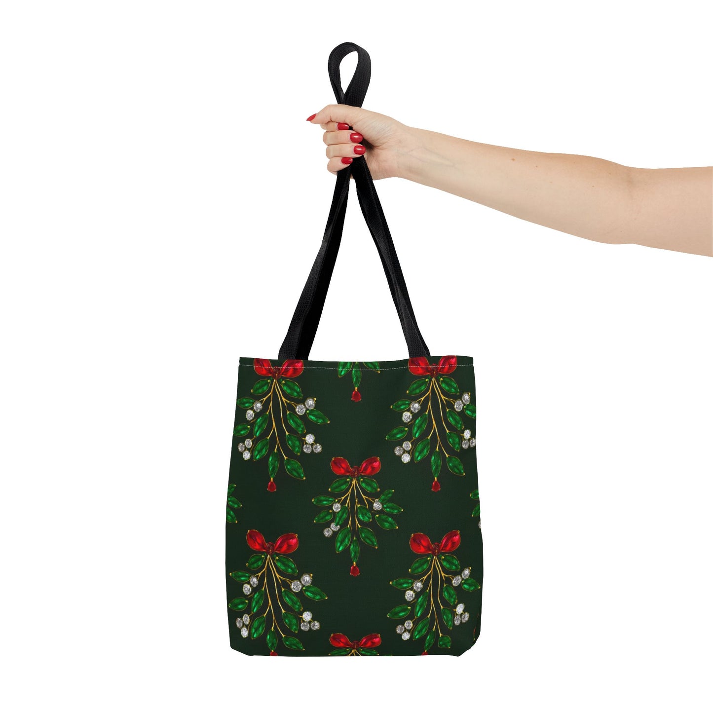 Mistletoe Christmas Tote Bag Holiday Cheer Gift Glam Winter Accessory Reusable Winter Tree Shopping Bag Xmas Joy Gift Unisex Bag for Him Her