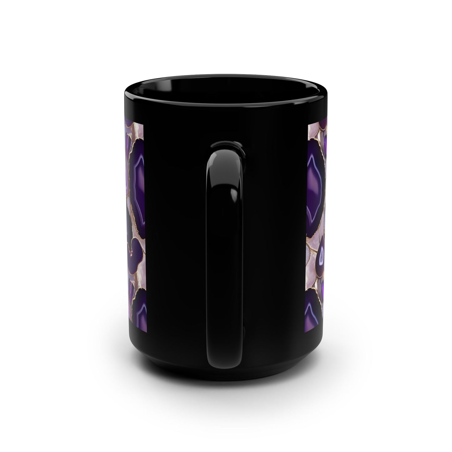 Ceramic Coffee Mug Purple Amethyst Quartz-Inspired Image Nature Rock Lover Ceramic Tea Cup Geode Inspired Agate Look Ceramic Mug