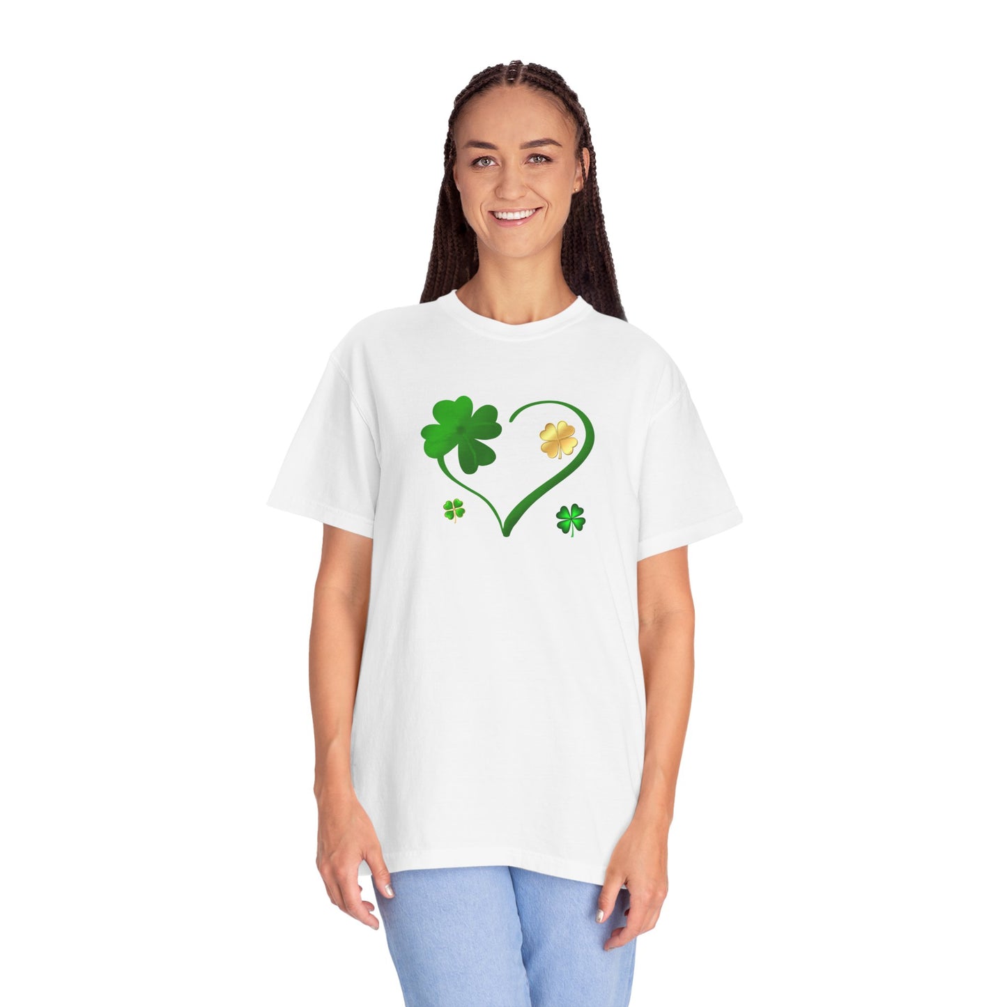 St. Patrick's Day T-Shirt Unisex Comfort Colors Relaxed Fit Garment-Dyed Tee 4 Leaf Clover Shirt Irish Themed Gift