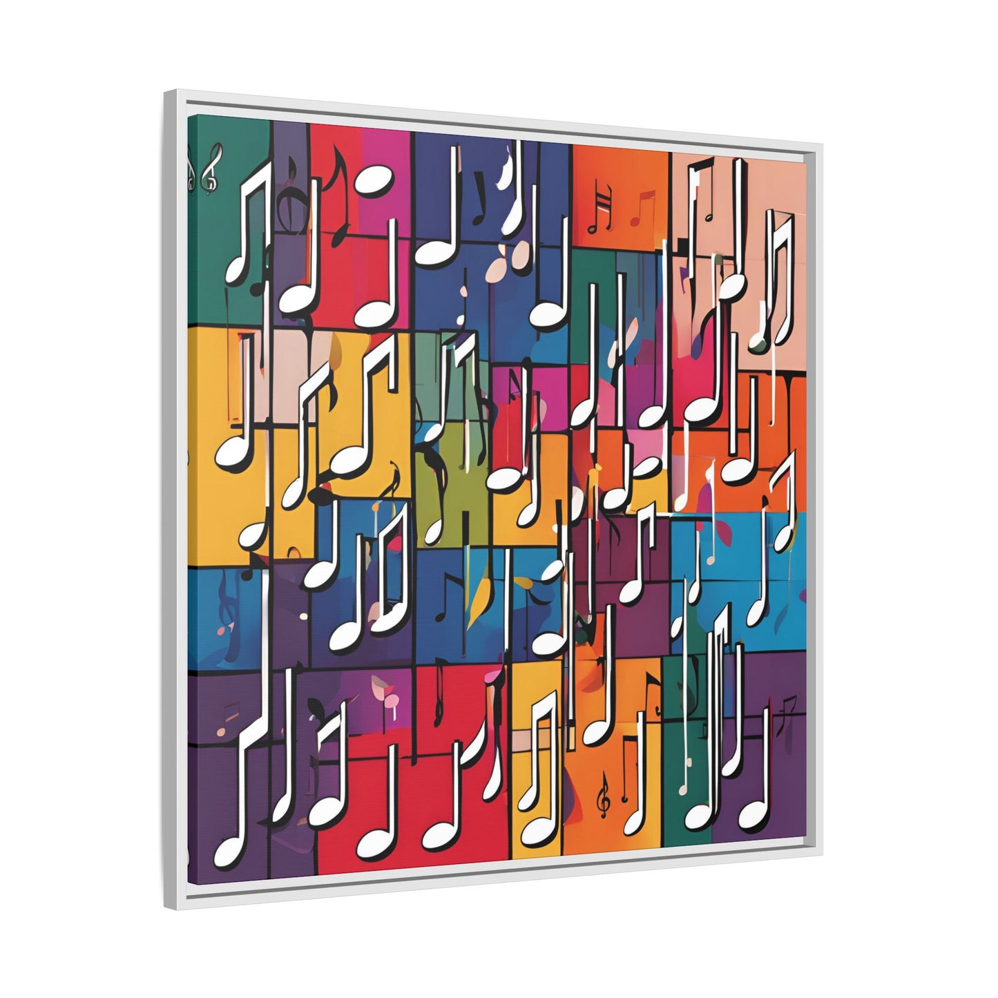 Modern Music-Themed Print Abstract Design Unique Framed Canvas Print Treble Clef Note Wall Art Music Lover Gift Decor 3 frame colors