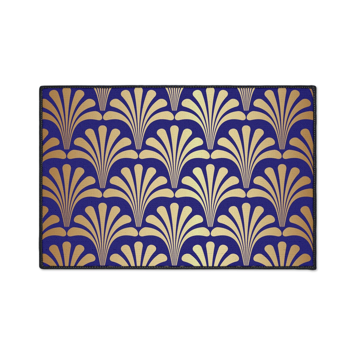 Decorative Heavy Duty Non-Slip Floor Mat Stylish Design Perfect for Entryway Kitchen Décor Blue Floral Geometric Design Rug Bathroom Mat