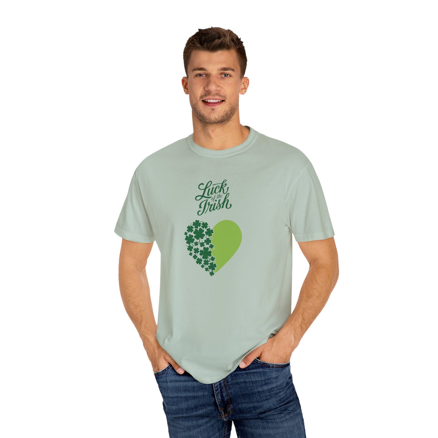St. Patrick's Day T-Shirt Unisex Comfort Colors Relaxed Fit Garment-Dyed Tee 4 Leaf Clover Shirt Irish Themed Gift