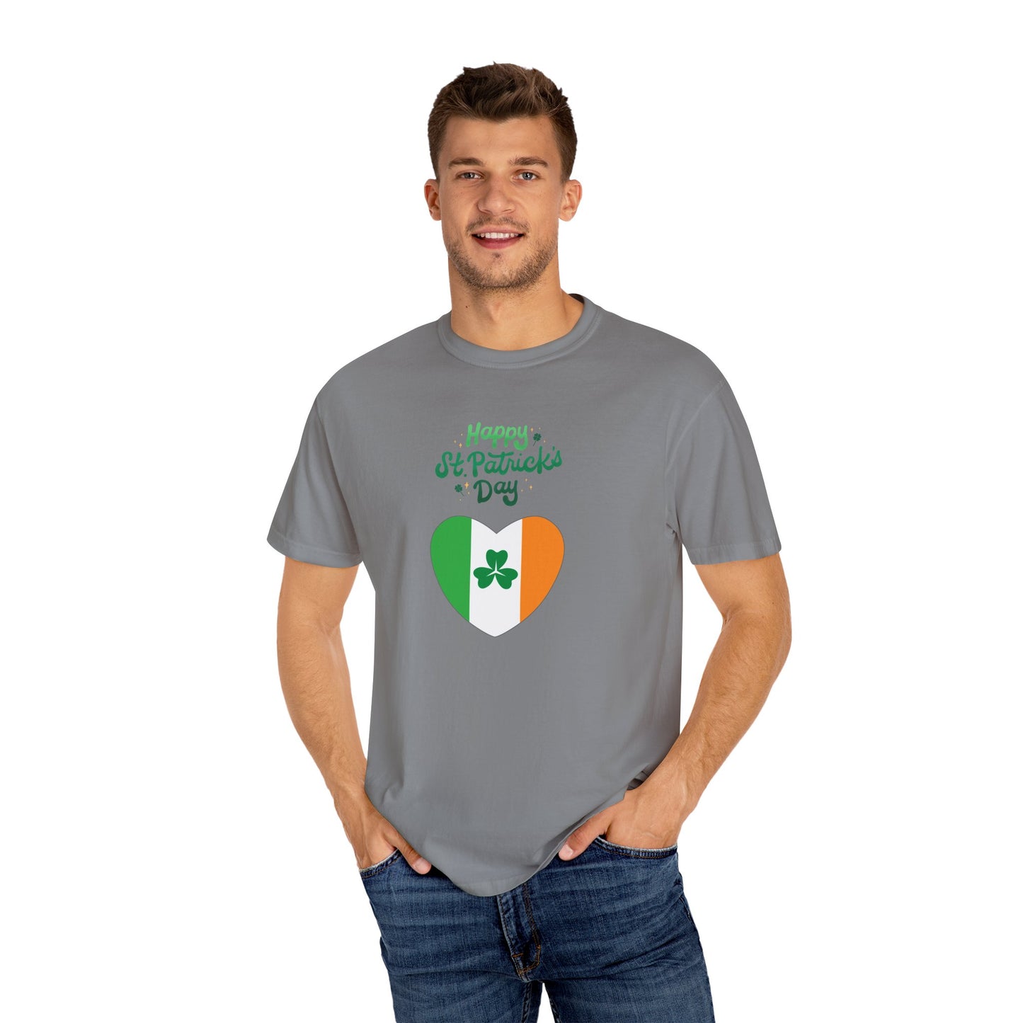 St. Patrick's Day T-Shirt Unisex Comfort Colors Relaxed Fit Garment-Dyed Tee 4 Leaf Clover Shirt Irish Themed Gift