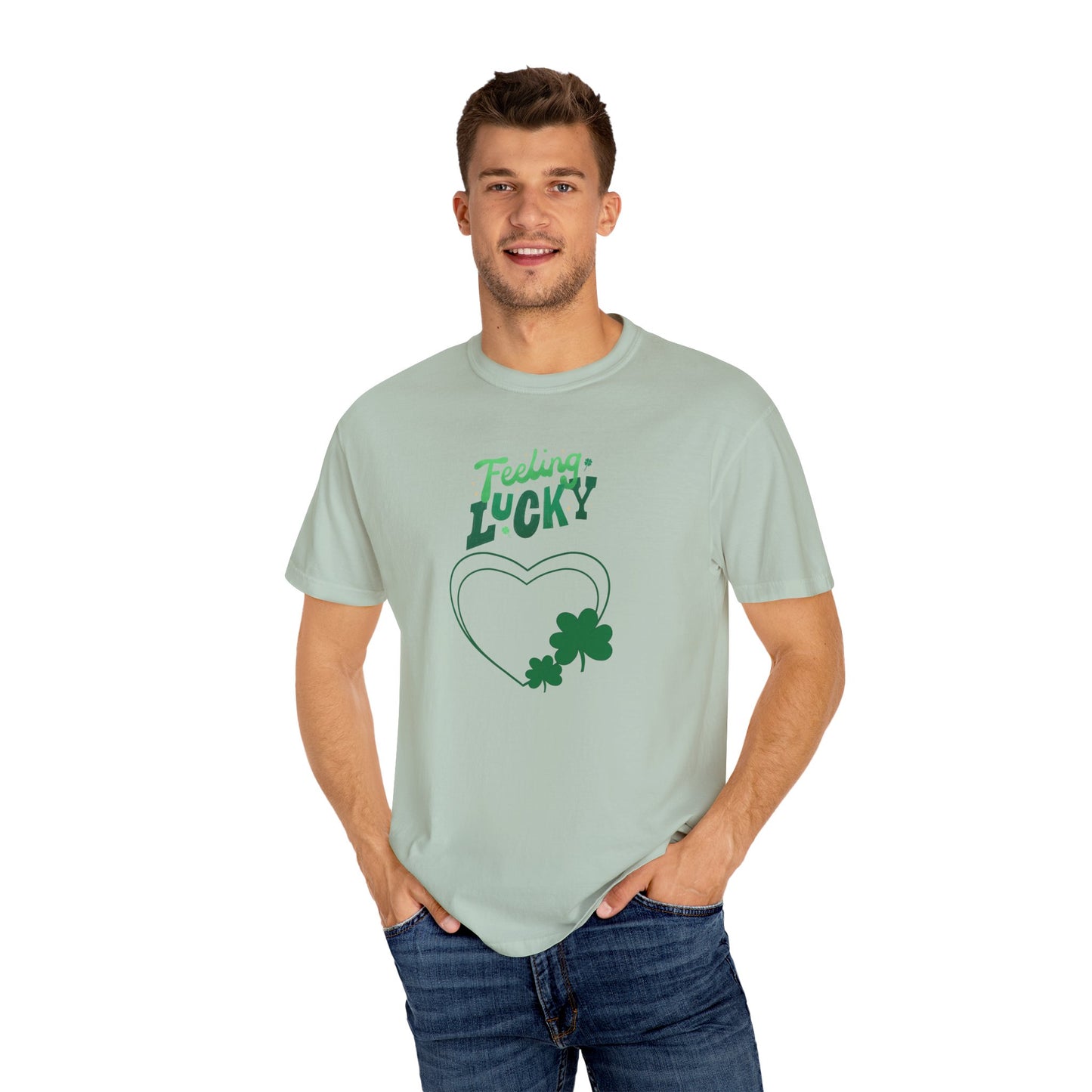 St. Patrick's Day T-Shirt Unisex Comfort Colors Relaxed Fit Garment-Dyed Tee 4 Leaf Clover Shirt Irish Themed Gift