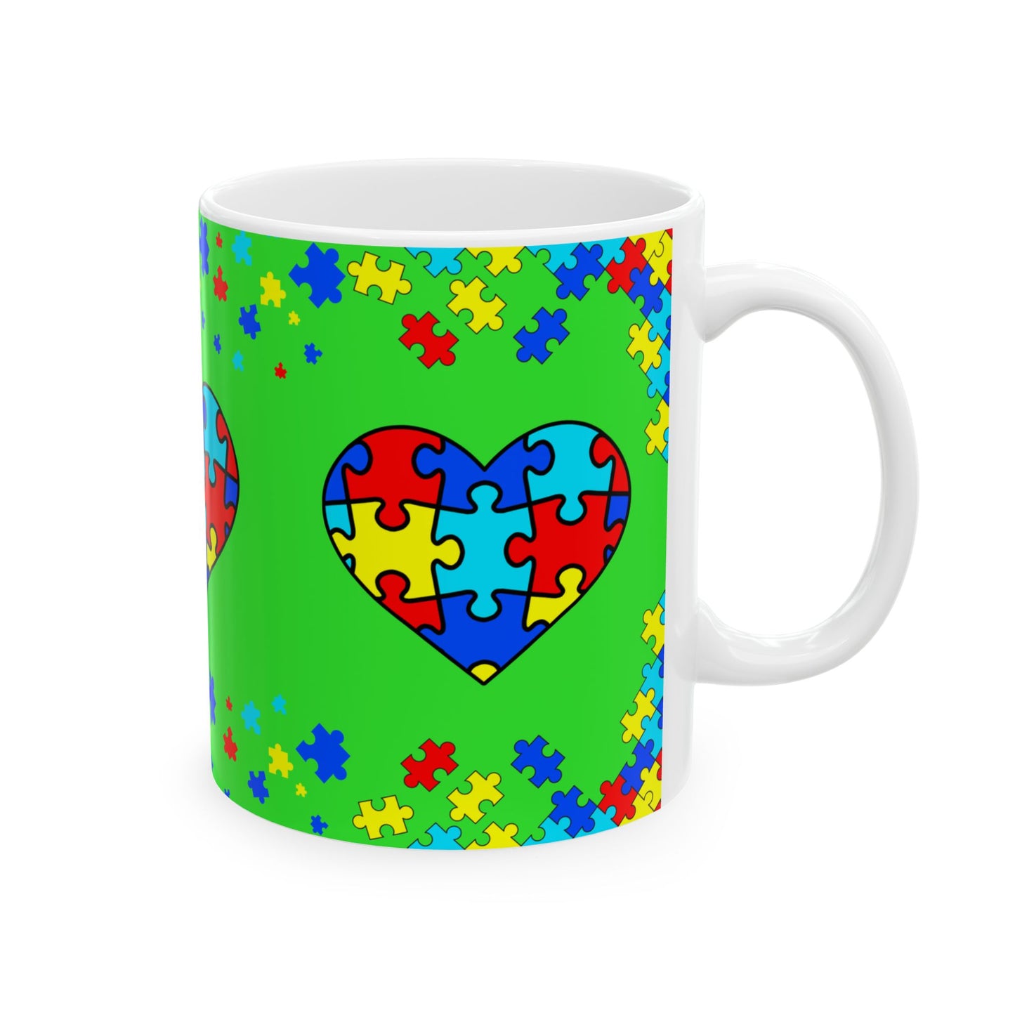 Autism Spectrum Awareness and Love Coffee Tea Mug Holiday Gift for Teacher Christmas Present Festive Unique Special Needs Gift Mug