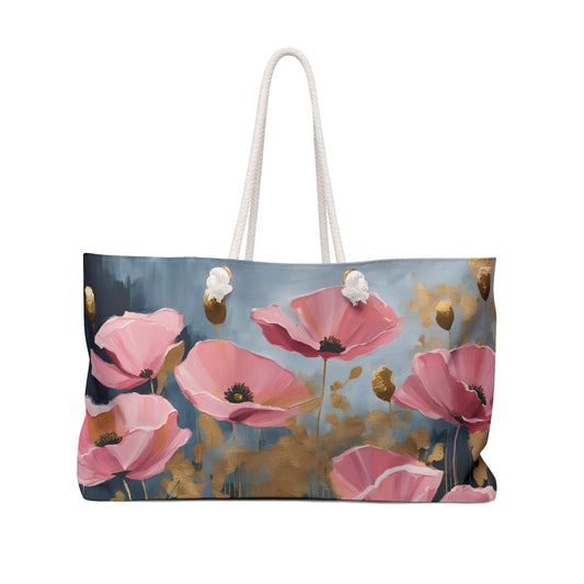 Floral Design Field of Flowers Weekender Tote Floral Grocery Wildflower Shopping Bag Cottage Core Gift Bag Boho Bag Poppy Tote Mom Gift