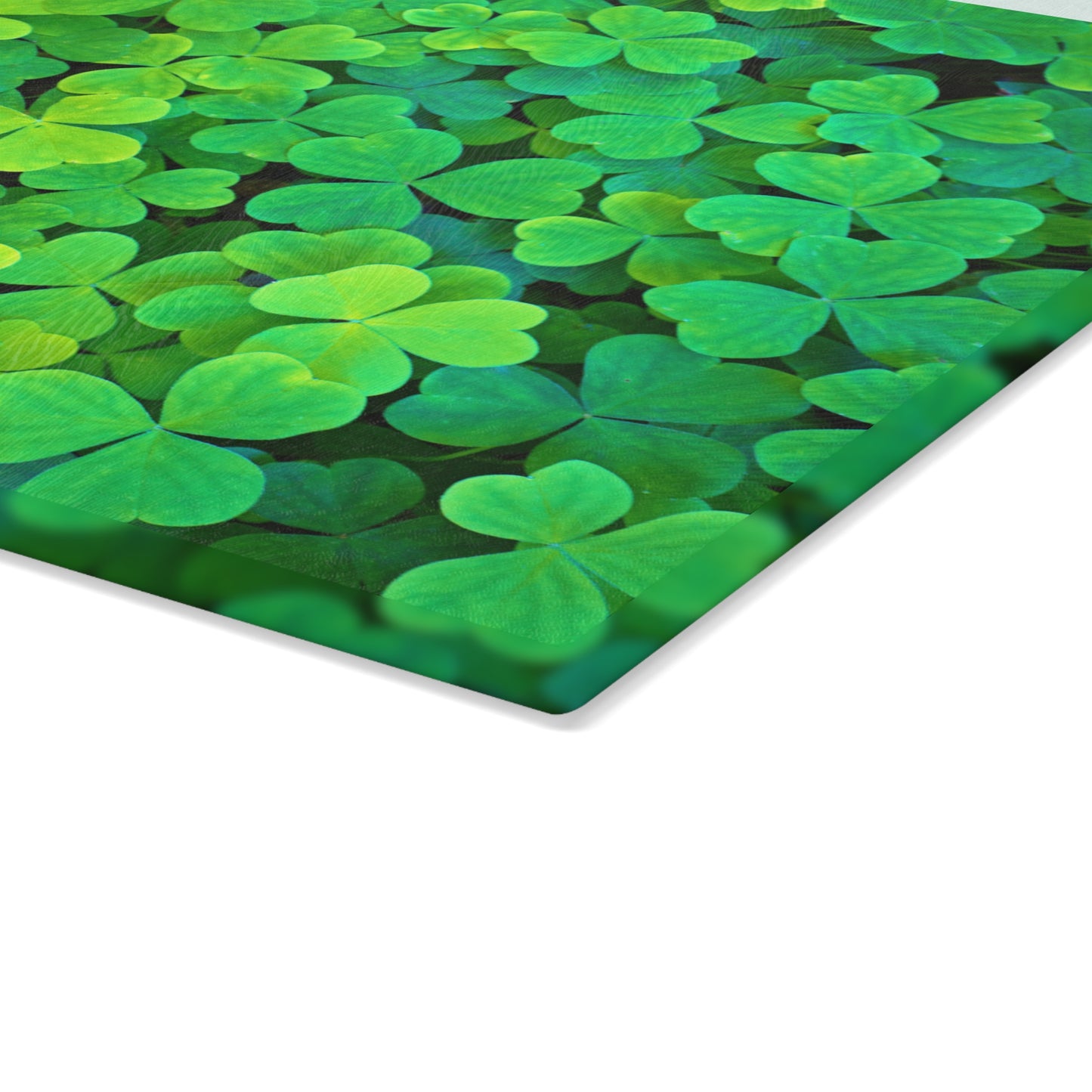 Kitchen Decor Glass Cutting Board Serving Tray with Four Leaf Clover Design Cutting Board Gift for Vegan Home Cook Charcuterie Board