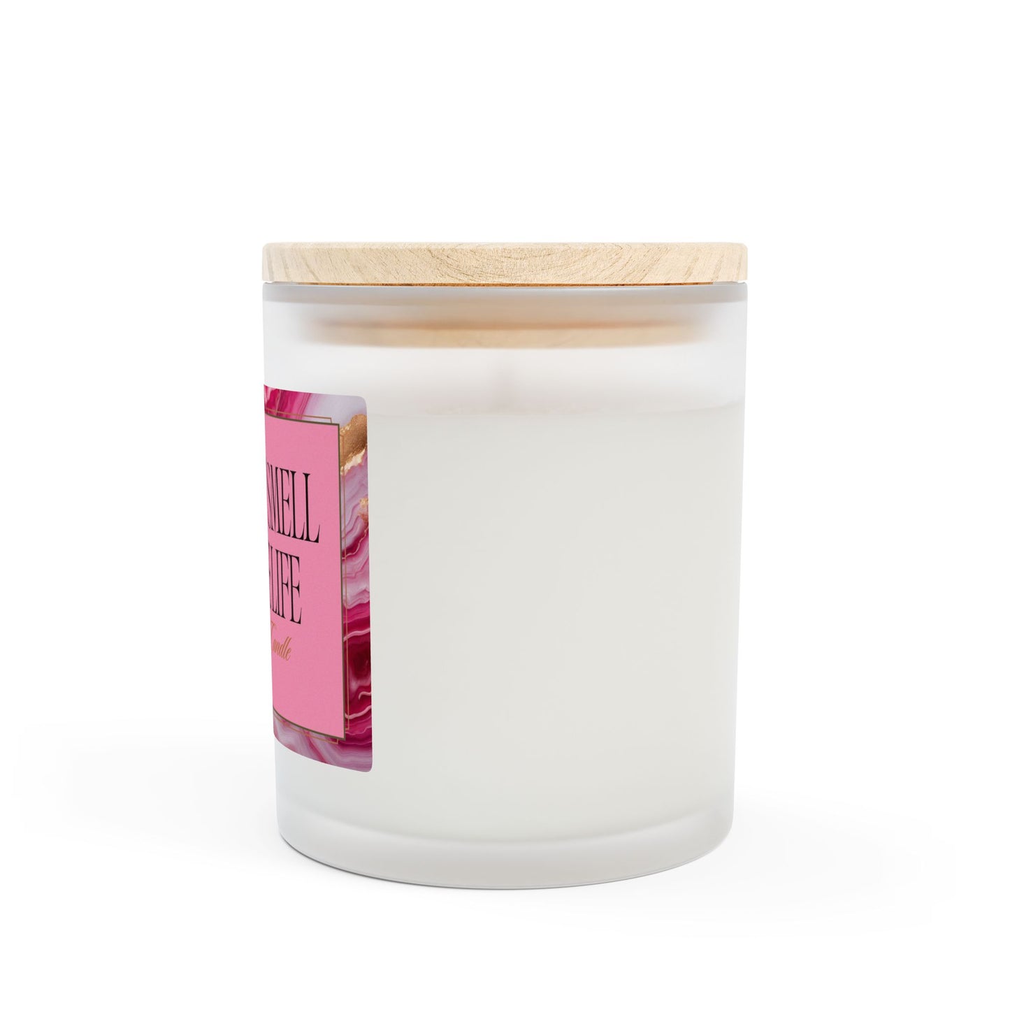Artisanal Coconut Soy Frosted Glass Candle with Wooden Wick and Raw Maple Lid 11 oz Hand Poured Single Person Funny Breakup Candle