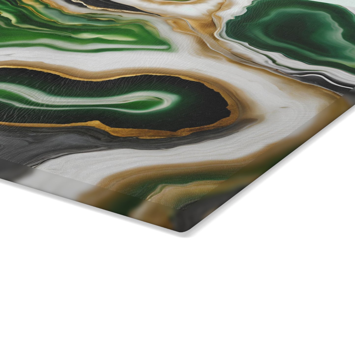 Kitchen Decor Glass Geode Agate-Themed Image Unique Rock Lover Cutting Board Serving Tray Home Cook Gift Marble-look Glass Charcuterie Board