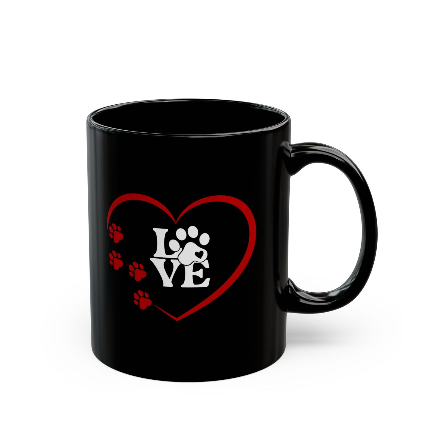 Dog or Cat Lover Coffee Mug | Pet Lover | Animal Lover Gift | Pet Parent Gift Teacup | Paw Print and Heart Gift |