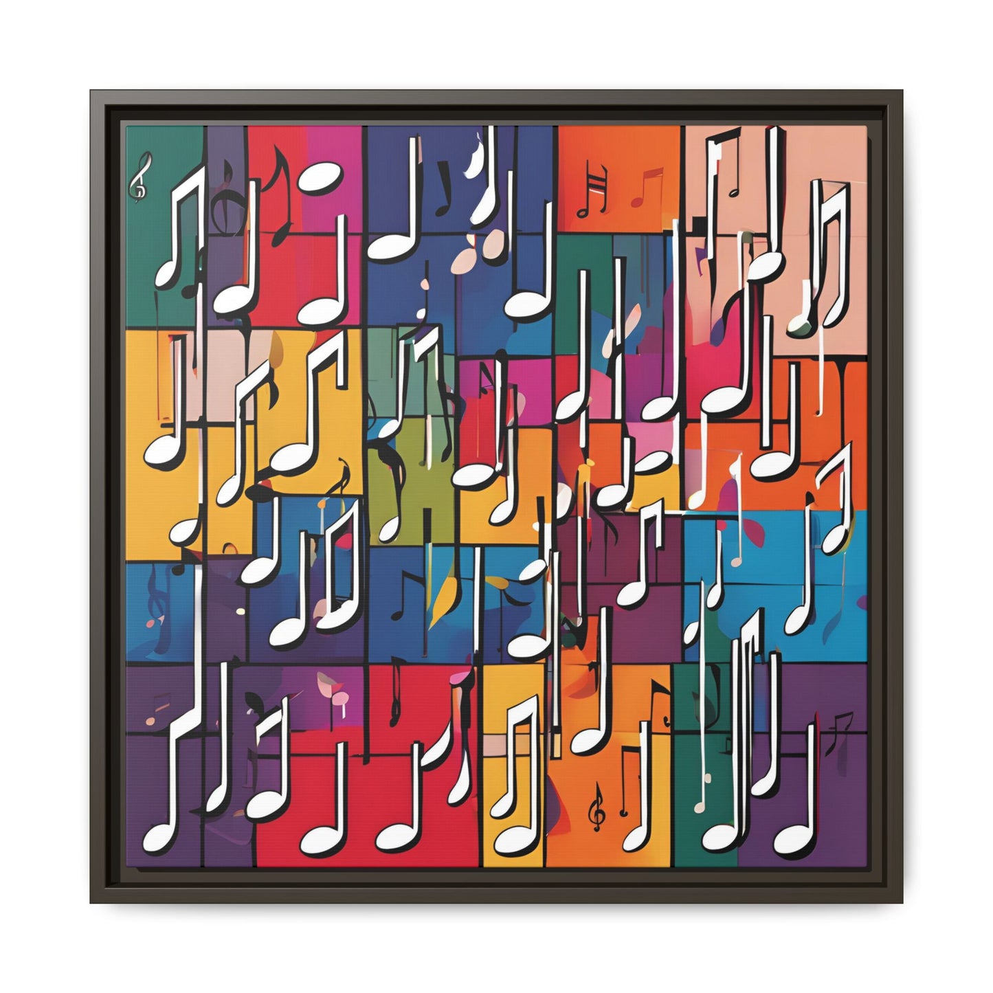Modern Music-Themed Print Abstract Design Unique Framed Canvas Print Treble Clef Note Wall Art Music Lover Gift Decor 3 frame colors