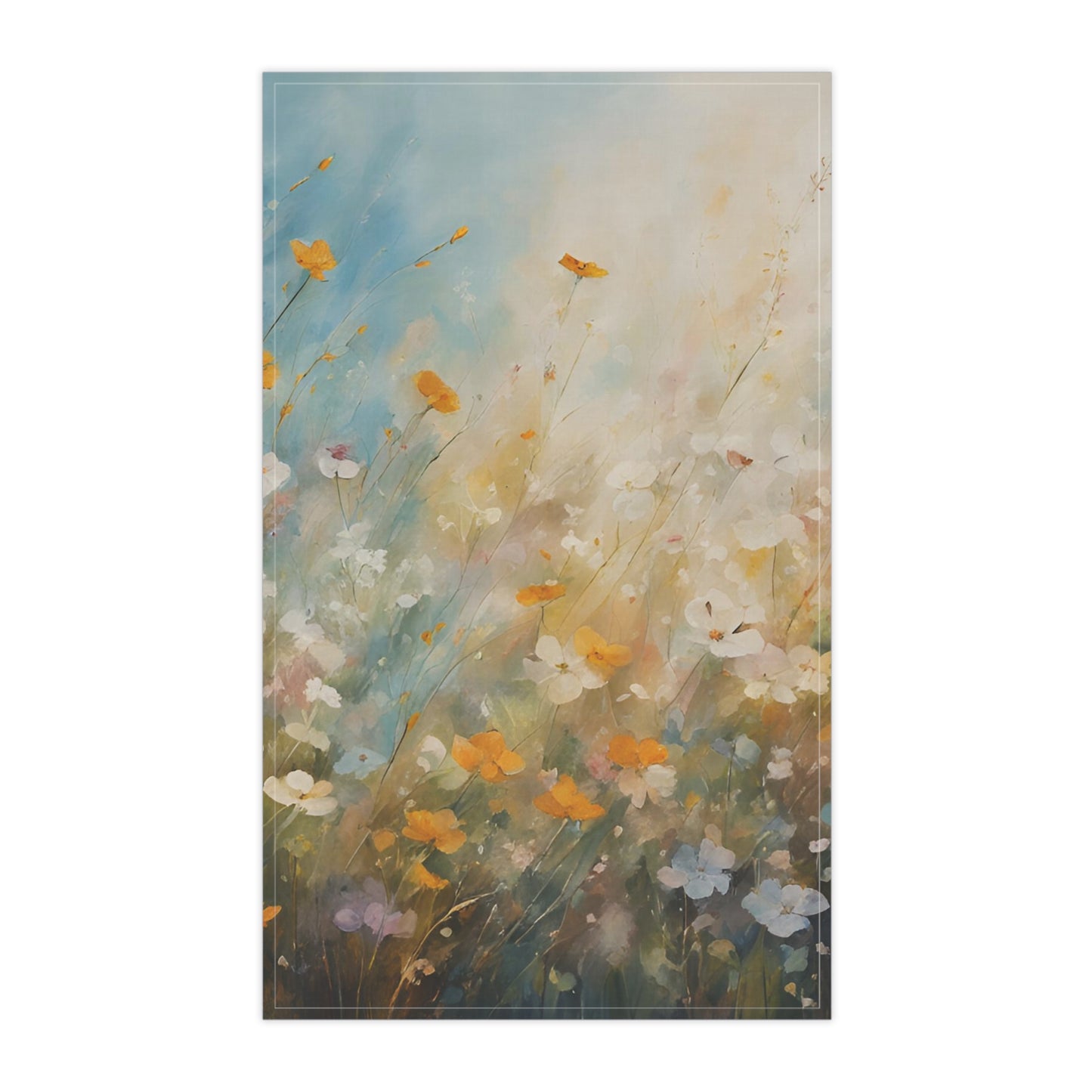 Floral Kitchen Tea Towel Pastel Dish Towel Durable Hand Towel Gift for Flower Lover Whimsical Home Decor Decorative Kitchen Cotton Twill