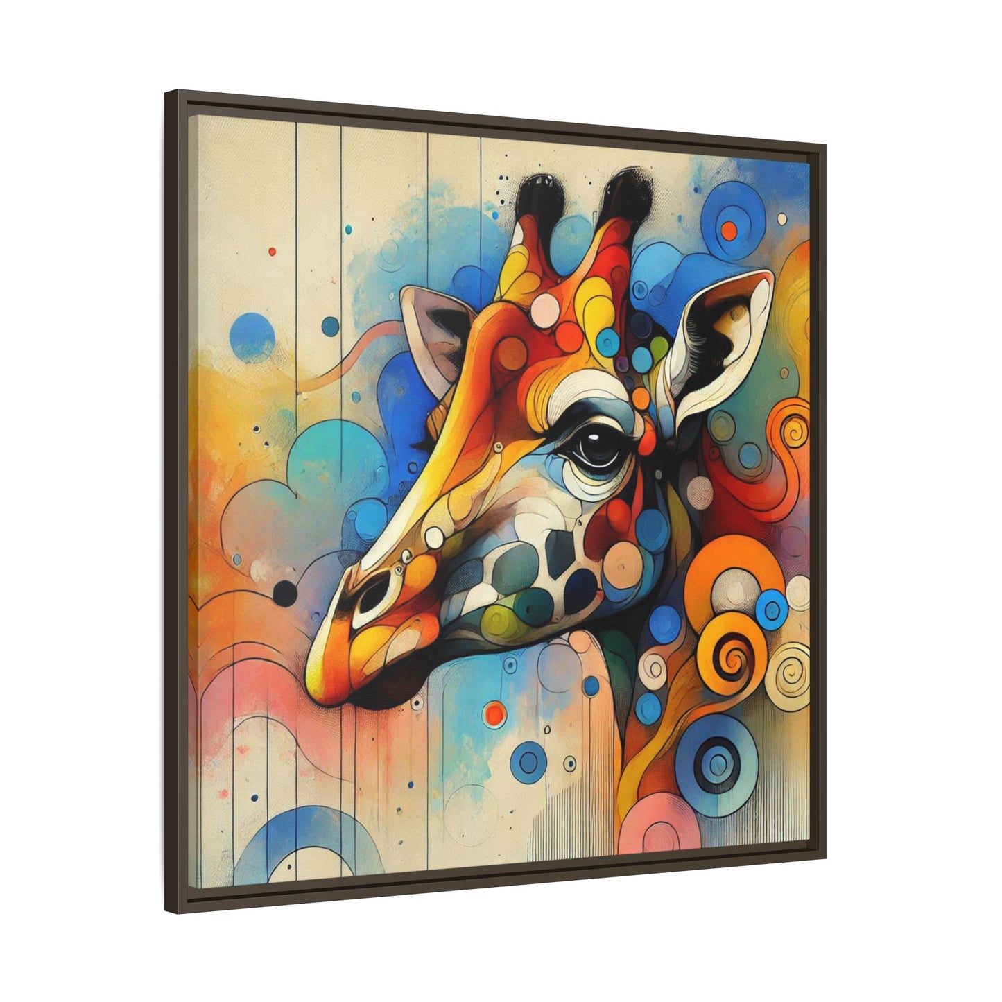Modern Giraffe Print Abstract Design Unique Framed Canvas Print African Wall Art Animal Lover Gift Nature Lover Decor 3 frame colors
