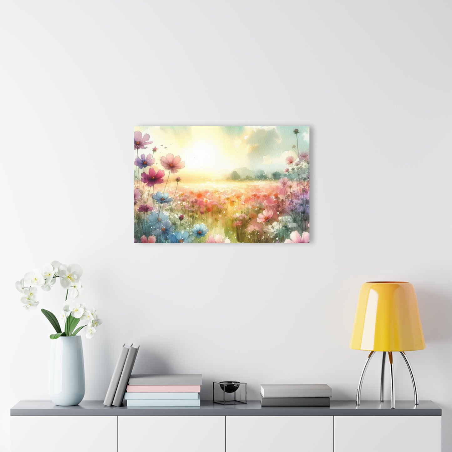 Large Floral Design Acrylic Print with Field of Flowers Nature Lover Wall Art Flower Gift Daisy Flower Artwork Modern Garden Home Decor