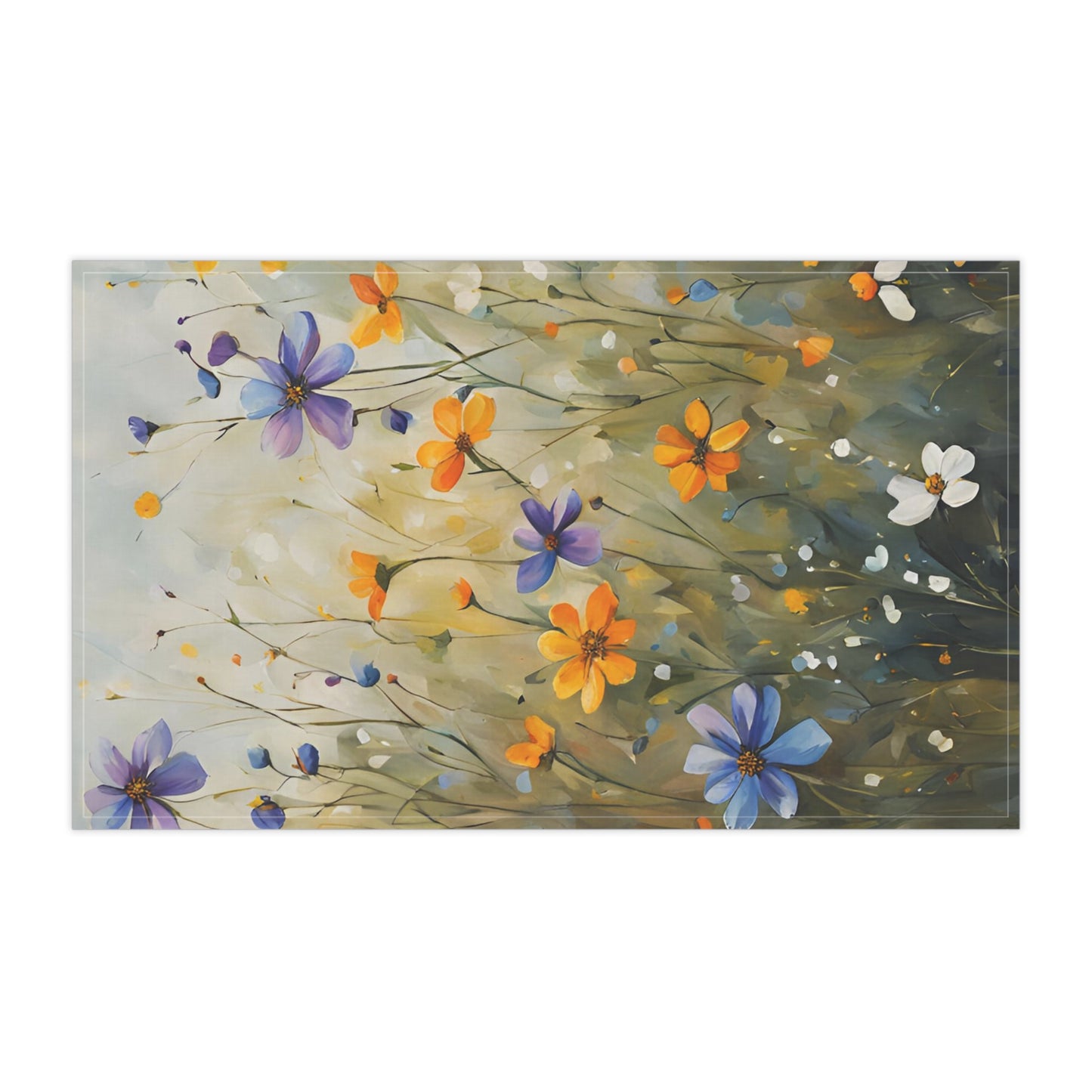 Floral Kitchen Tea Towel Pastel Dish Towel Durable Hand Towel Gift for Flower Lover Whimsical Home Decor Decorative Kitchen Cotton Twill