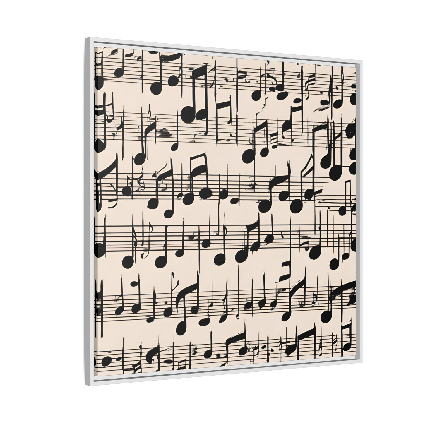 Music-Themed Print Abstract Sheet Music Design Unique Framed Canvas Print Treble Clef Note Wall Art Music Lover Gift Decor 3 frame colors