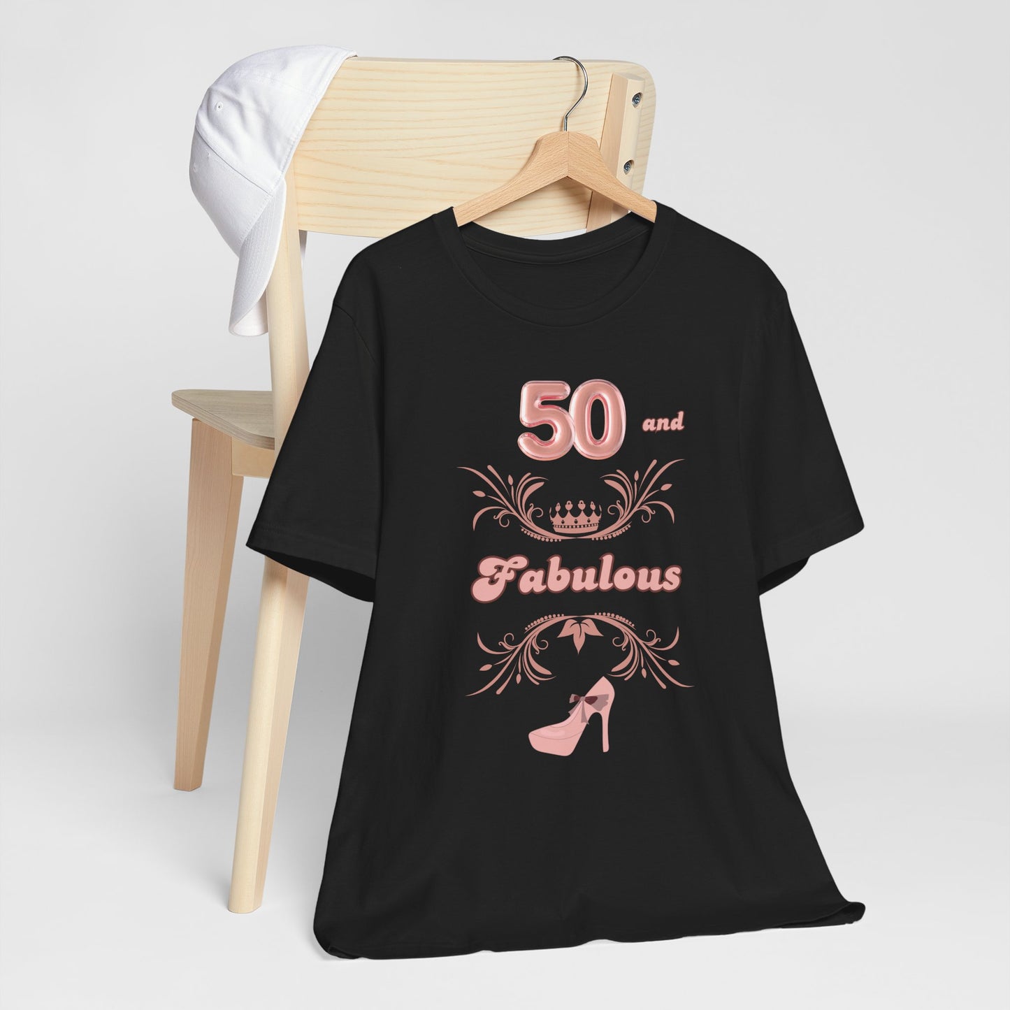 50th Birthday Shirt 50 and Fabulous High Heel Princess Crown Birthday T-Shirt Mom Daughter Sister Birthday Shirt