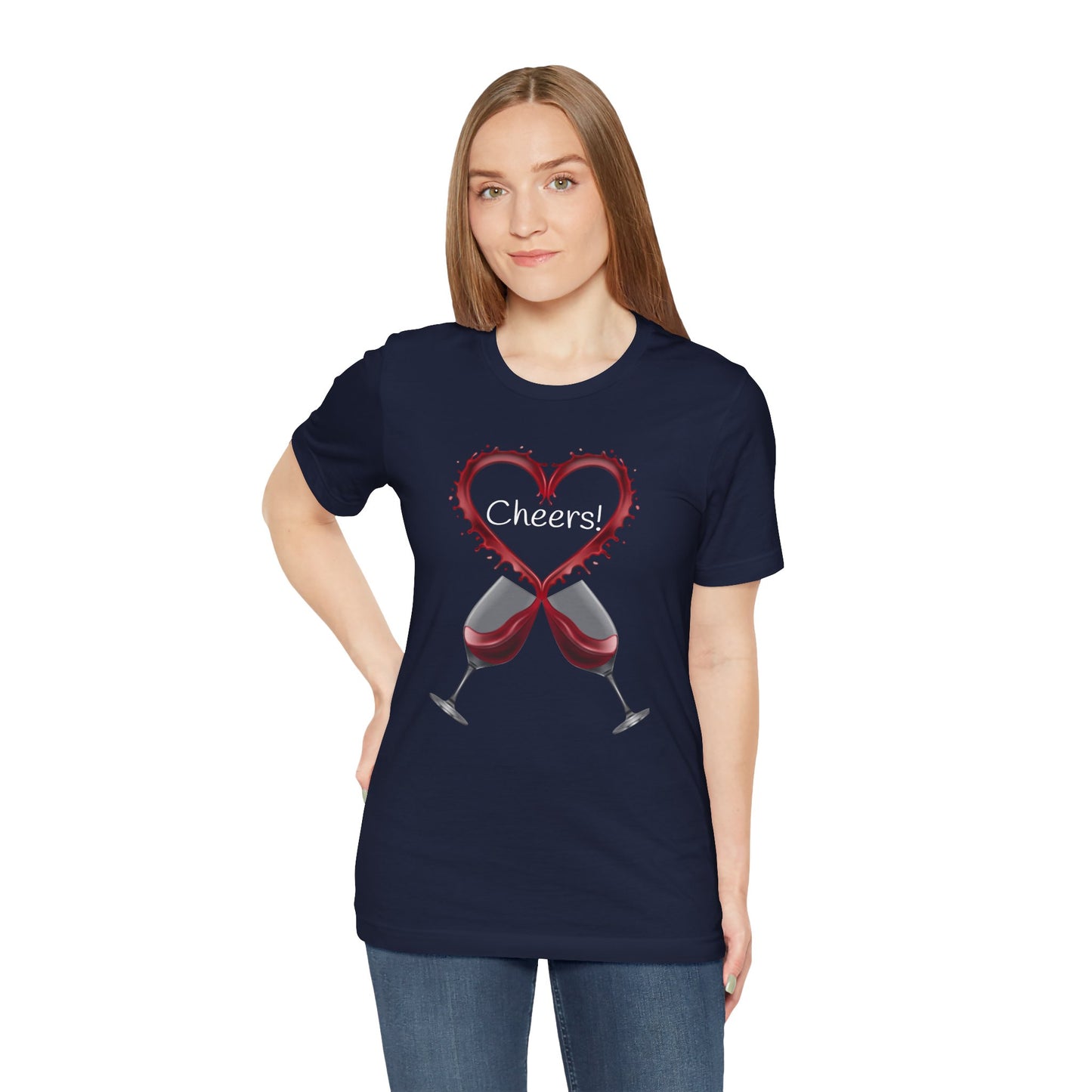 Red Wine Glass Cheers T-Shirt | Wine Lover Foodie Culinary Happy Hour Toast Unisex Sommelier Gift