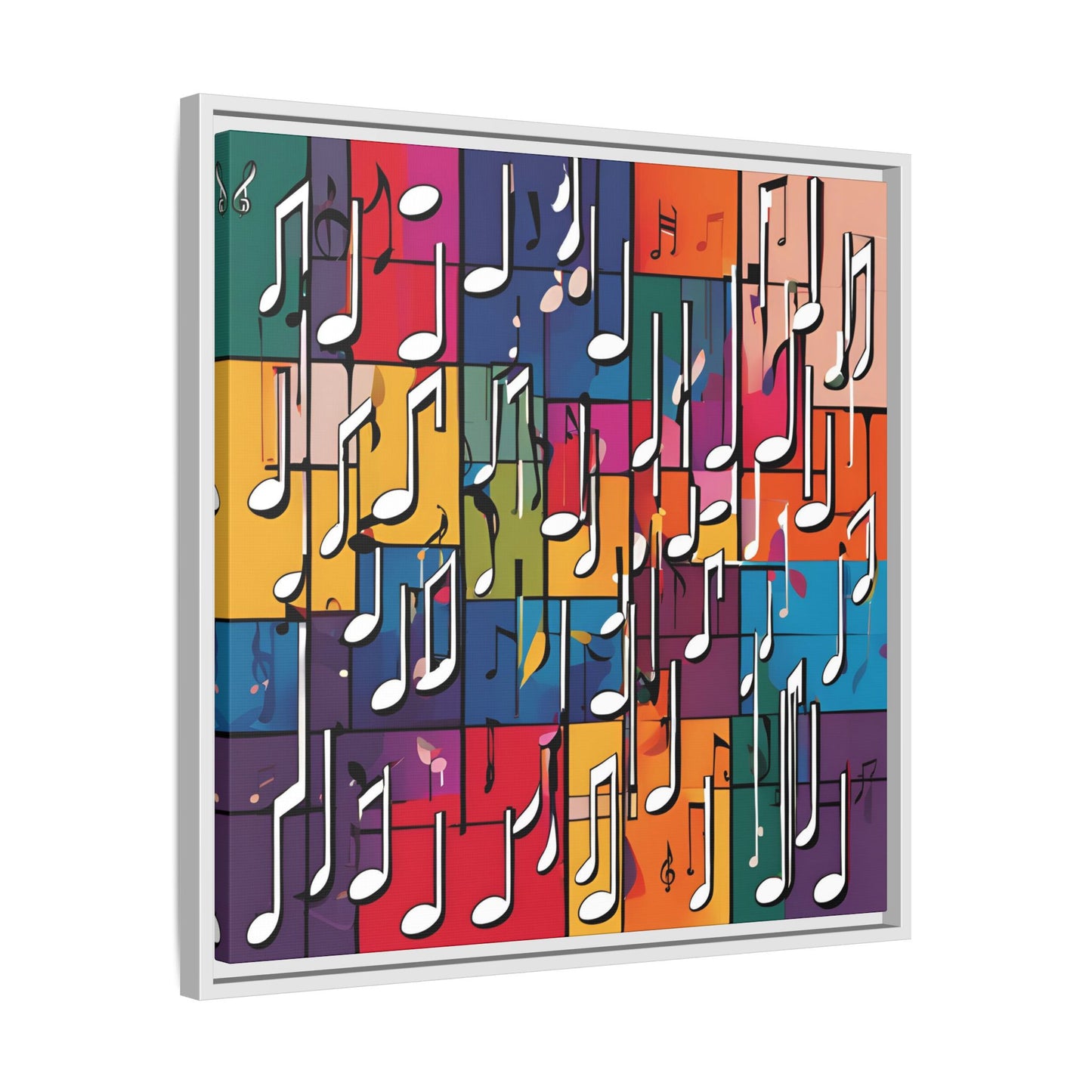 Modern Music-Themed Print Abstract Design Unique Framed Canvas Print Treble Clef Note Wall Art Music Lover Gift Decor 3 frame colors