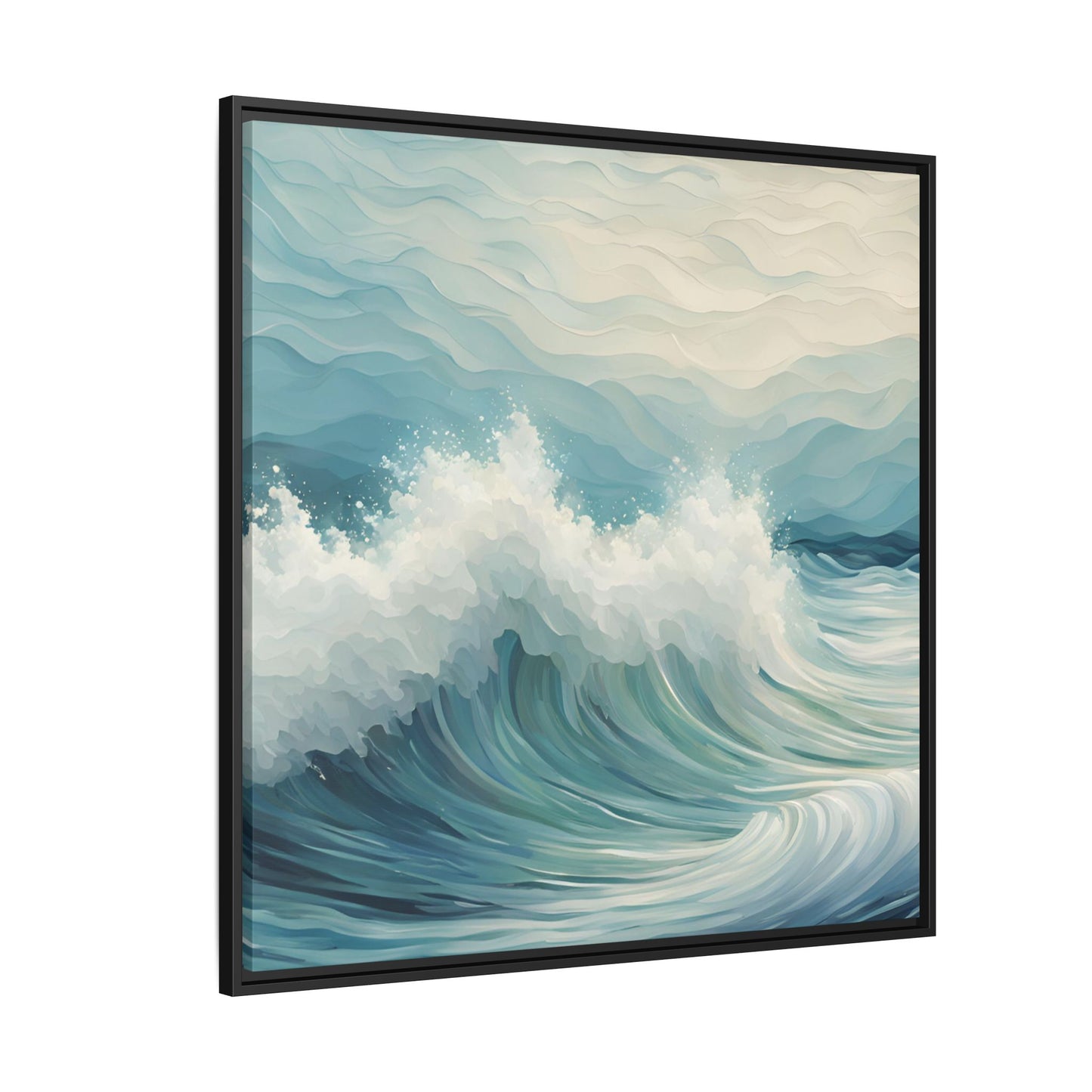 Modern Abstract Wave Design Unique Framed Canvas Wall Art Ocean Beach Gift Nature Lover Gift Underwater Sea Lover Gift 3 frame colors