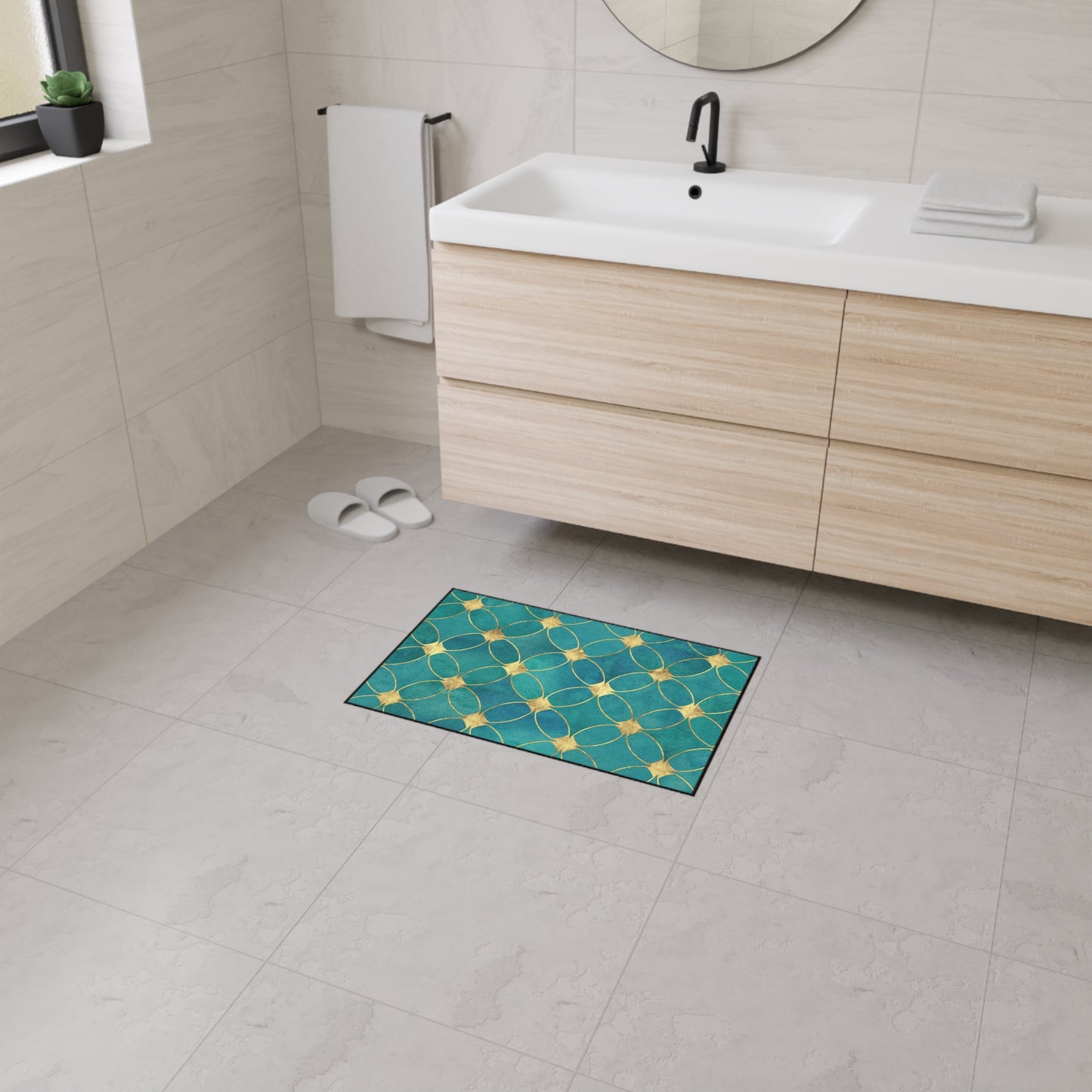 Decorative Heavy Duty Non-Slip Floor Mat Stylish Design Perfect for Entryway Kitchen Décor Garage Rug Coffee Bar Bathroom Floor Door Mat