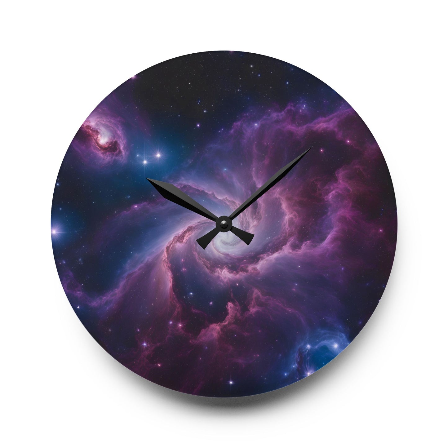 Celestial Deep Space Galaxy Design Acrylic Office Clock Unique Colorful Wall Clock for Kitchen or Living Room Outerspace Image Sci-Fi Gift