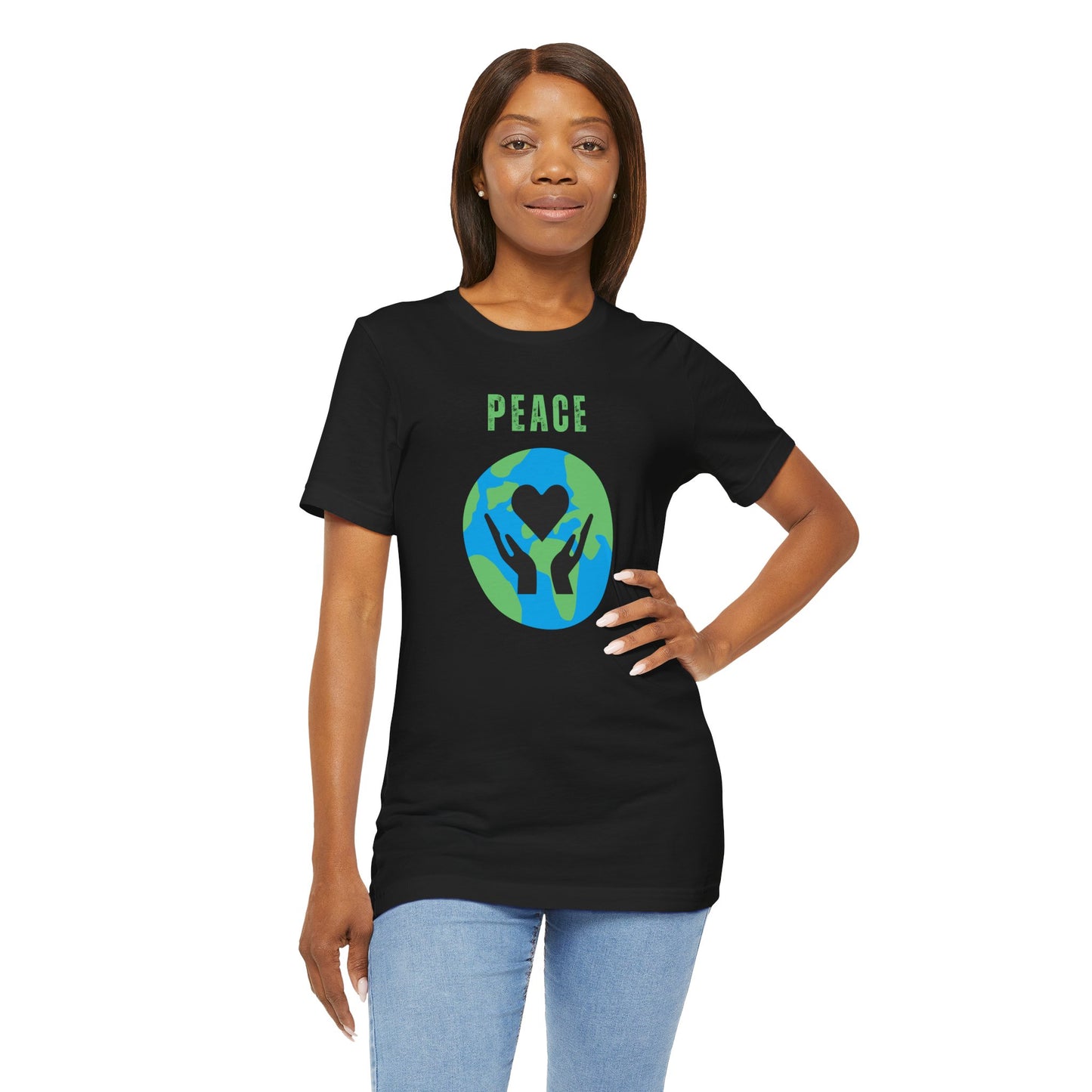 World Peace Unisex T-Shirt Positive Energy Gift Good Vibes Tee Universal Peace T-Shirt