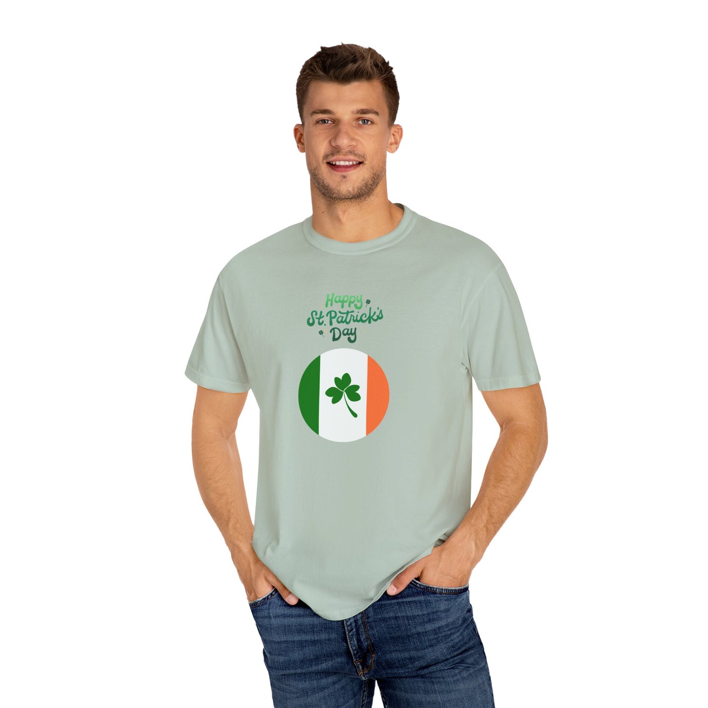 St. Patrick's Day T-Shirt Unisex Comfort Colors Relaxed Fit Garment-Dyed Tee 4 Leaf Clover Shirt Irish Themed Gift