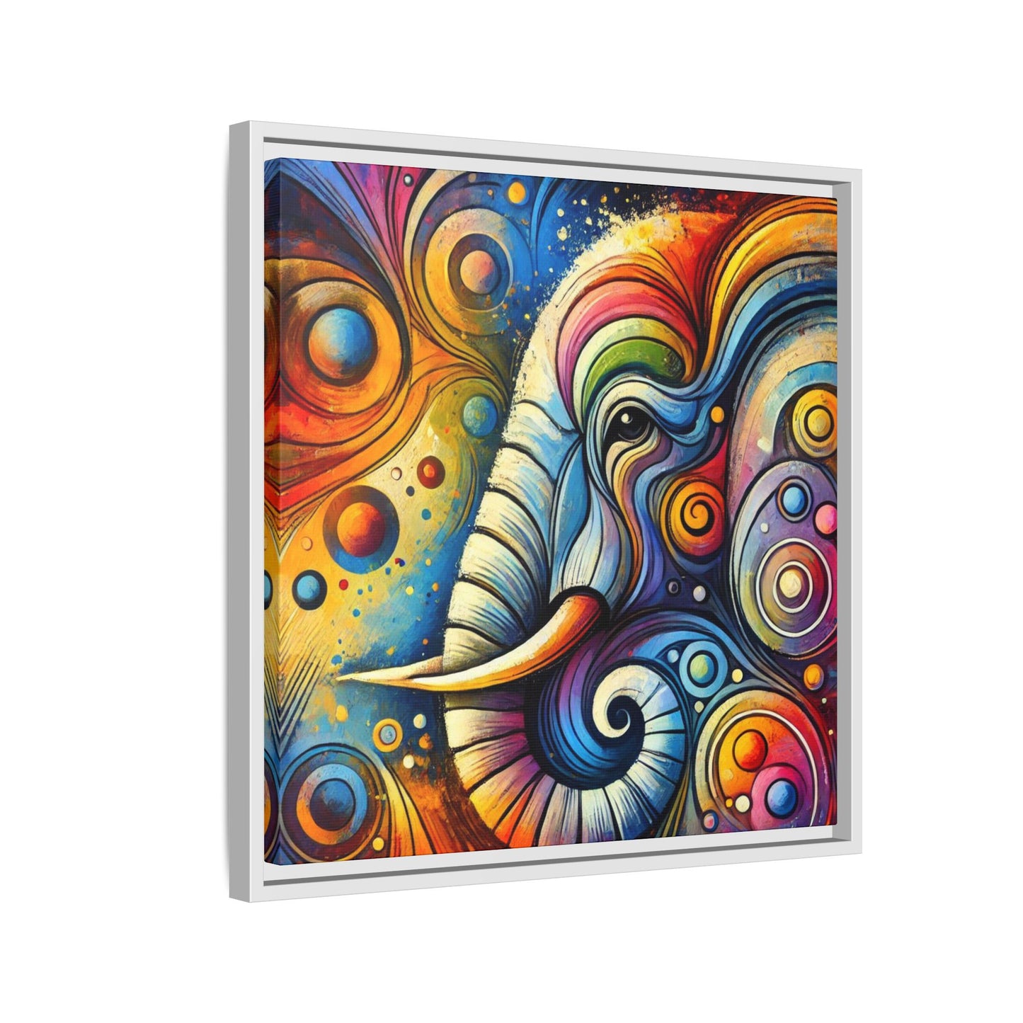 Modern Elephant Print Abstract Design Unique Framed Canvas Print African Wall Art Animal Lover Gift Nature Lover Decor 3 frame colors