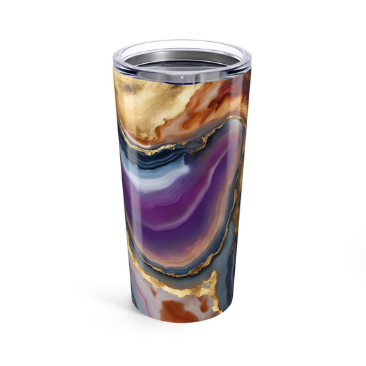 Colorful Agate Chalcedony Mineral Design 20 oz Tumbler Nature Lover Gift Geology Rock Lover Insulated Stainless Hot or Cold Tumbler